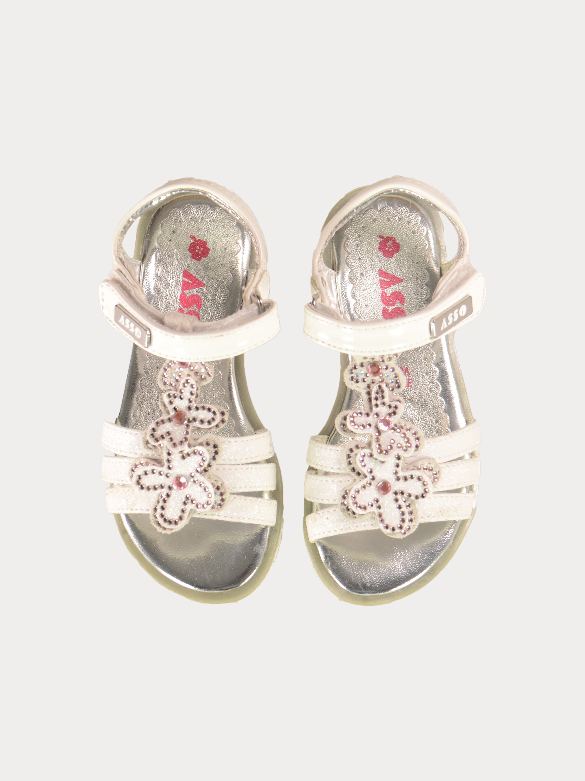 Asso Girls Back Strap Sandals #color_White