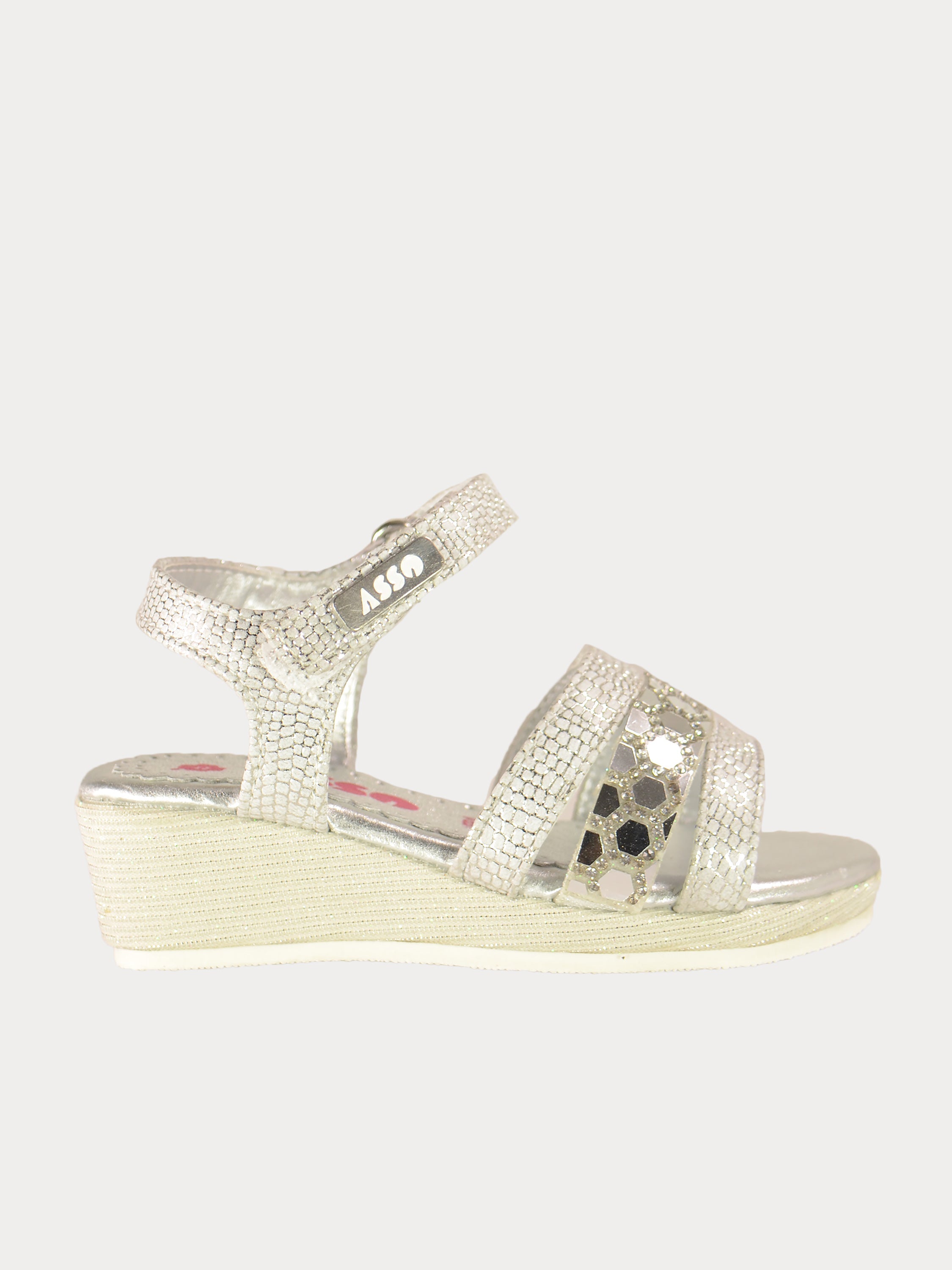 Asso Girls Back Strap Sandals #color_Silver