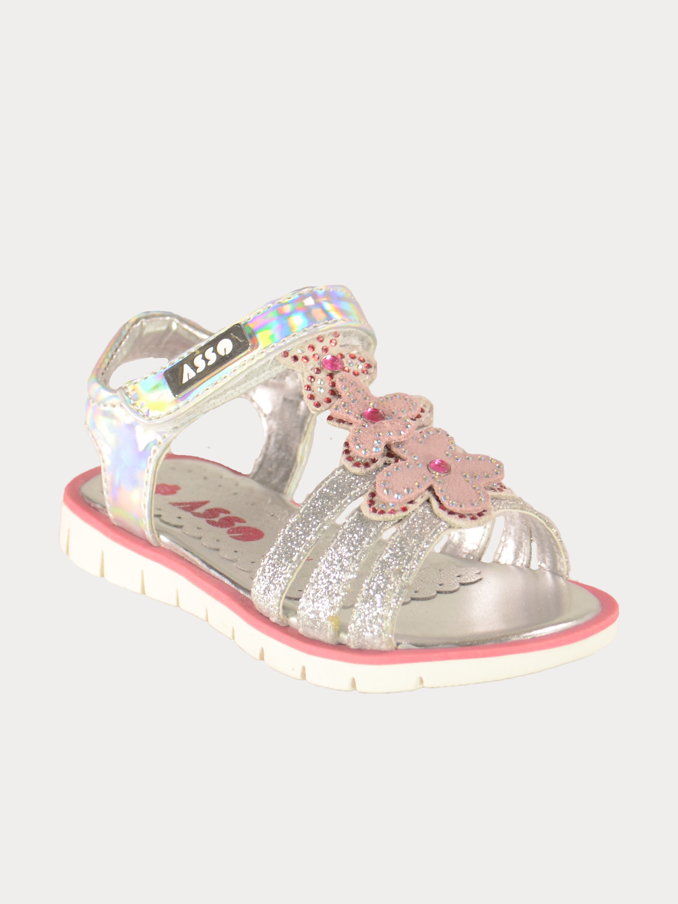 Asso Girls Back Strap Sandals #color_Silver