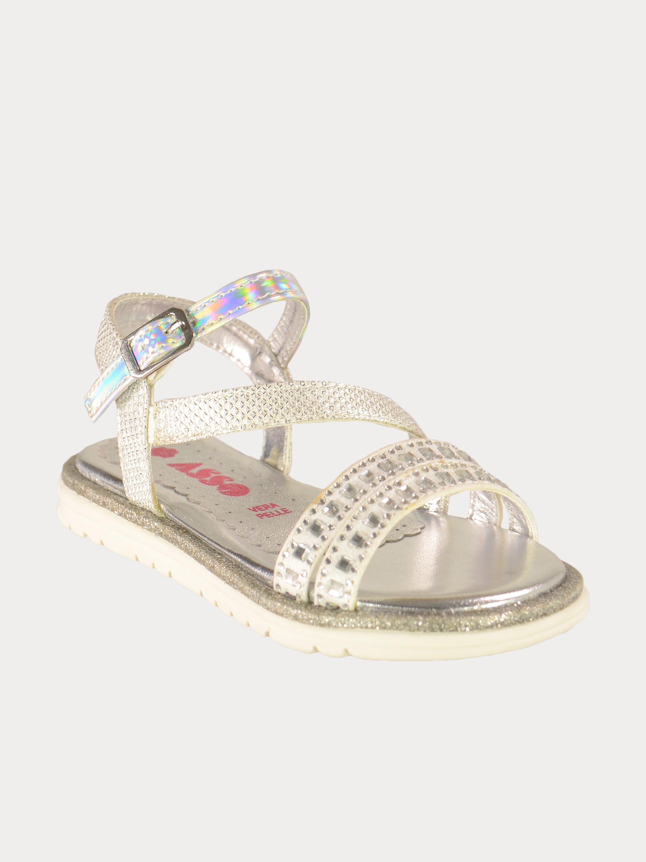 Asso Girls Back Strap Sandals #color_Silver