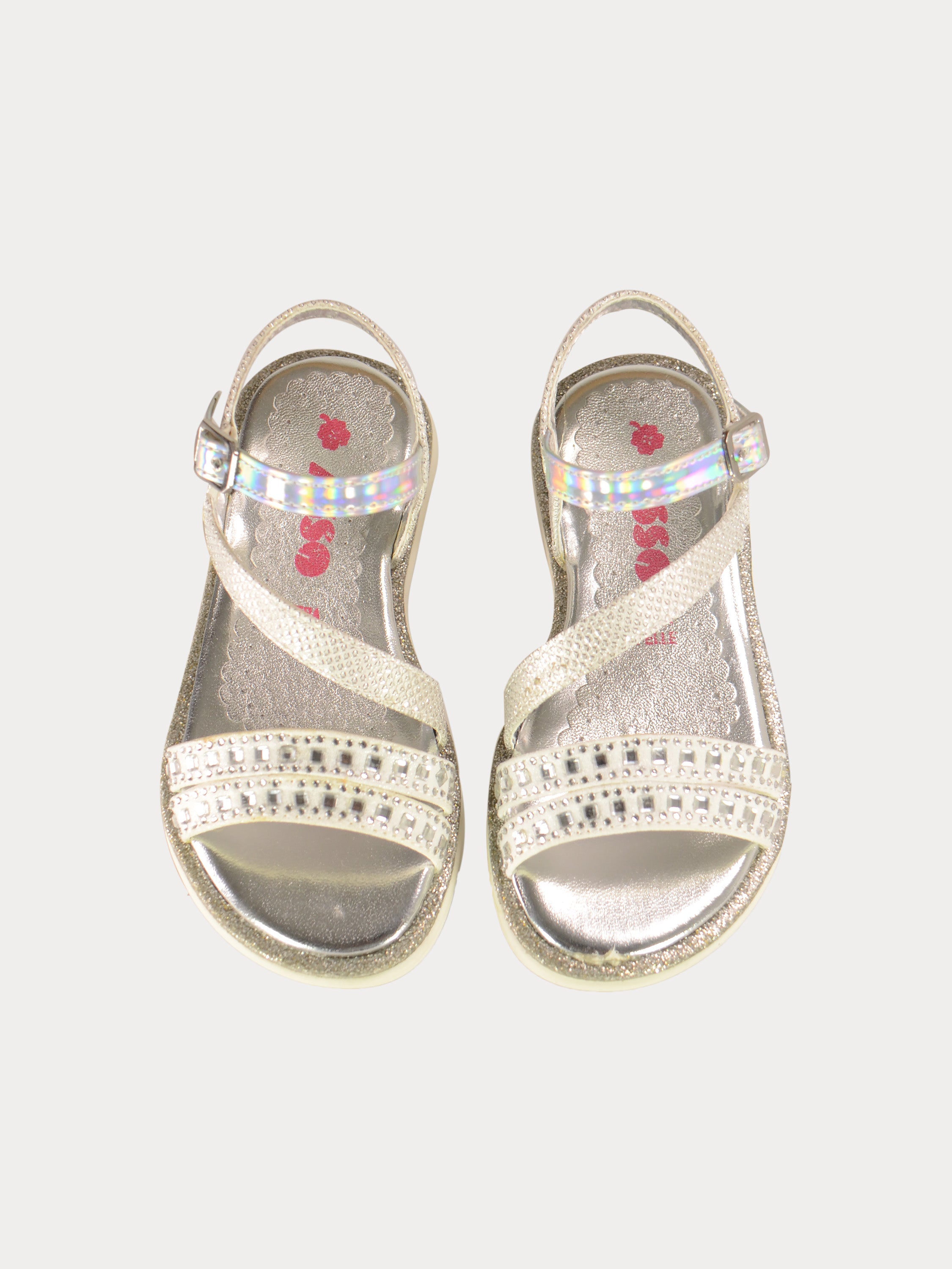 Asso Girls Back Strap Sandals #color_Silver