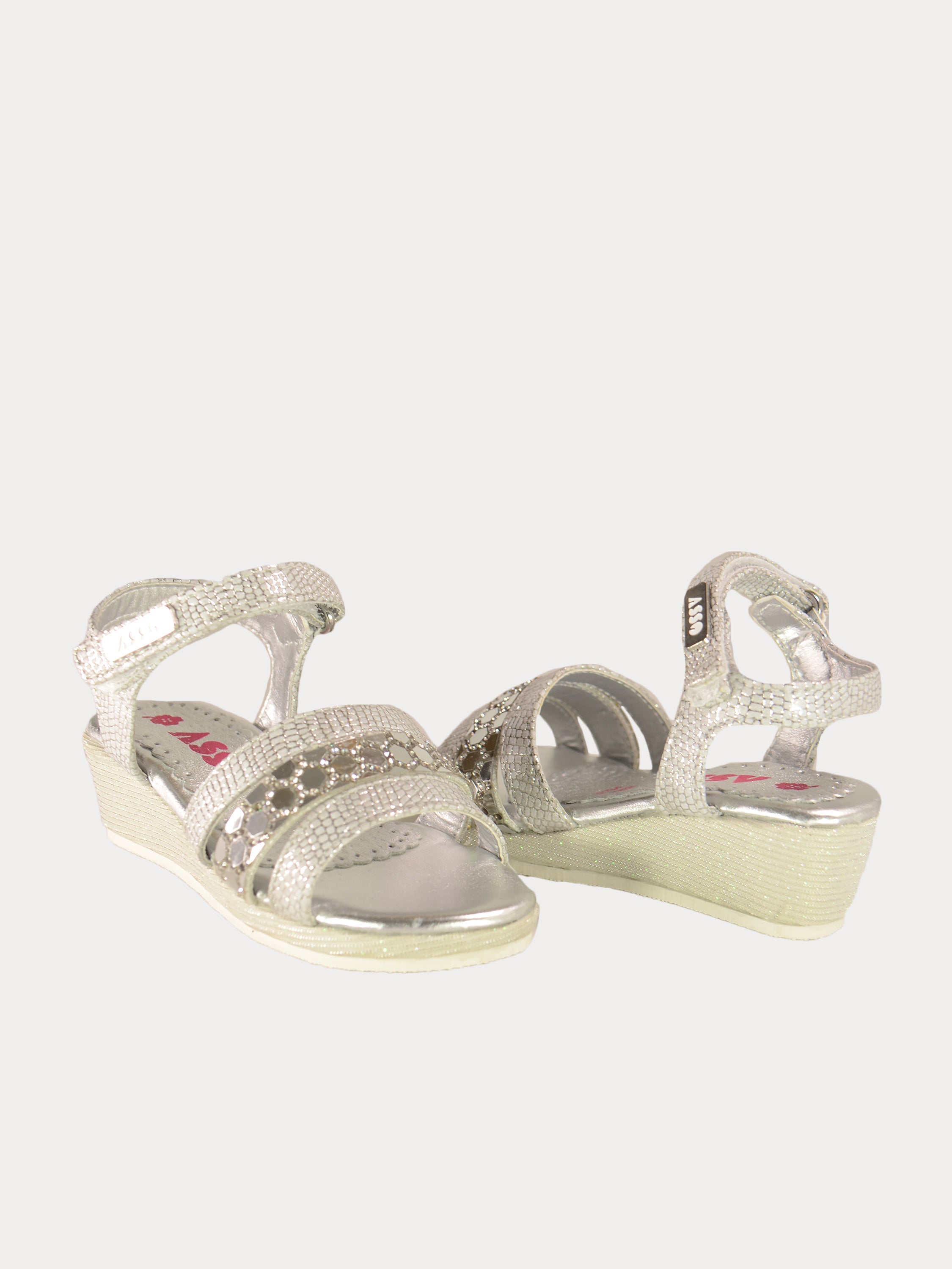 Asso Girls Back Strap Sandals #color_Silver
