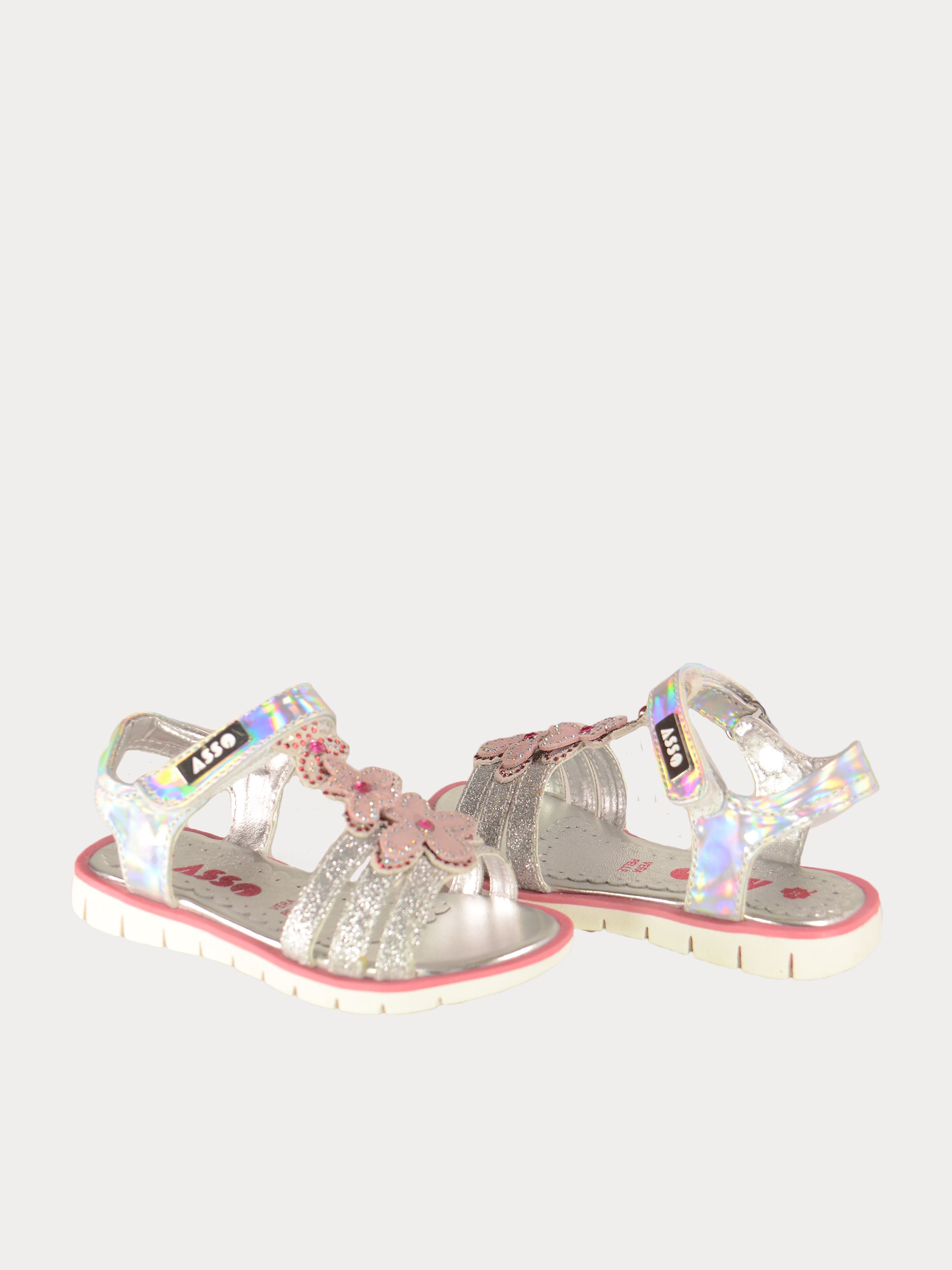 Asso Girls Back Strap Sandals #color_Silver