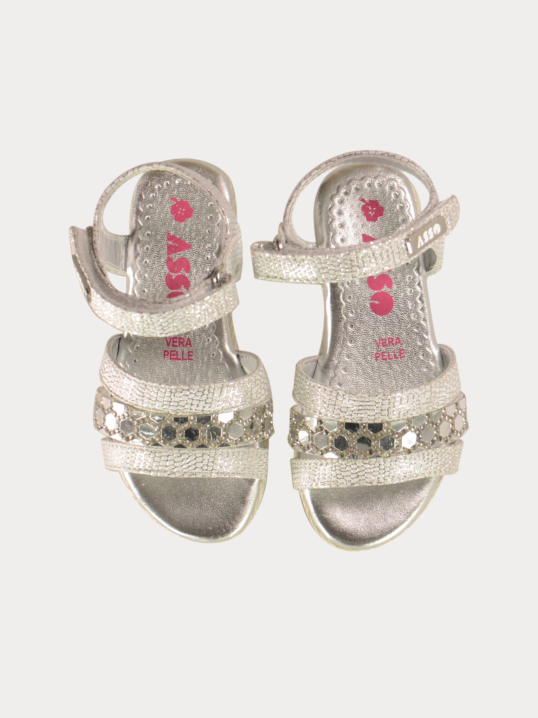 Asso Girls Back Strap Sandals #color_Silver
