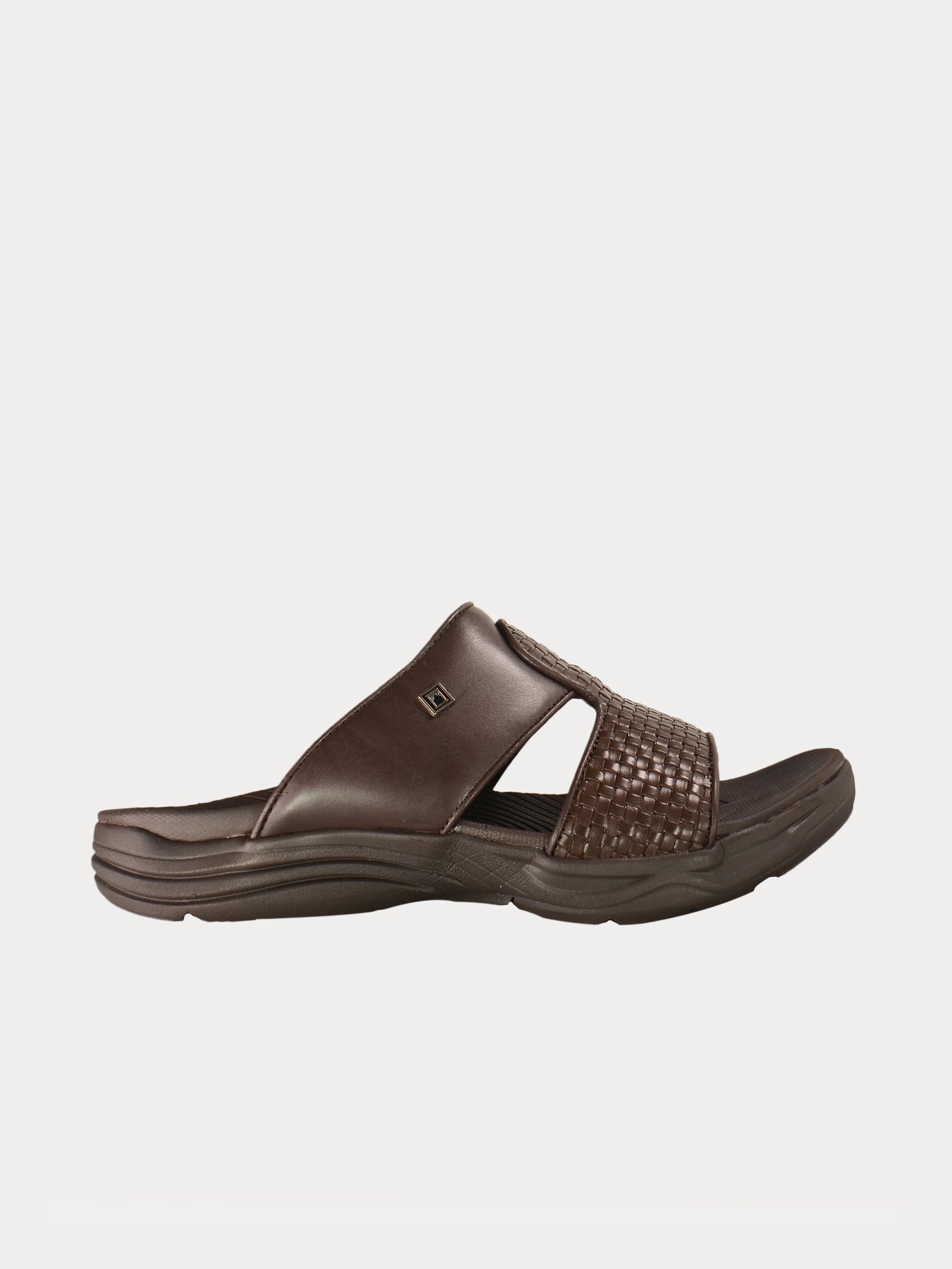 Barjeel Uno 152119 Basketweave Pattern Arabic Sandals #color_Brown