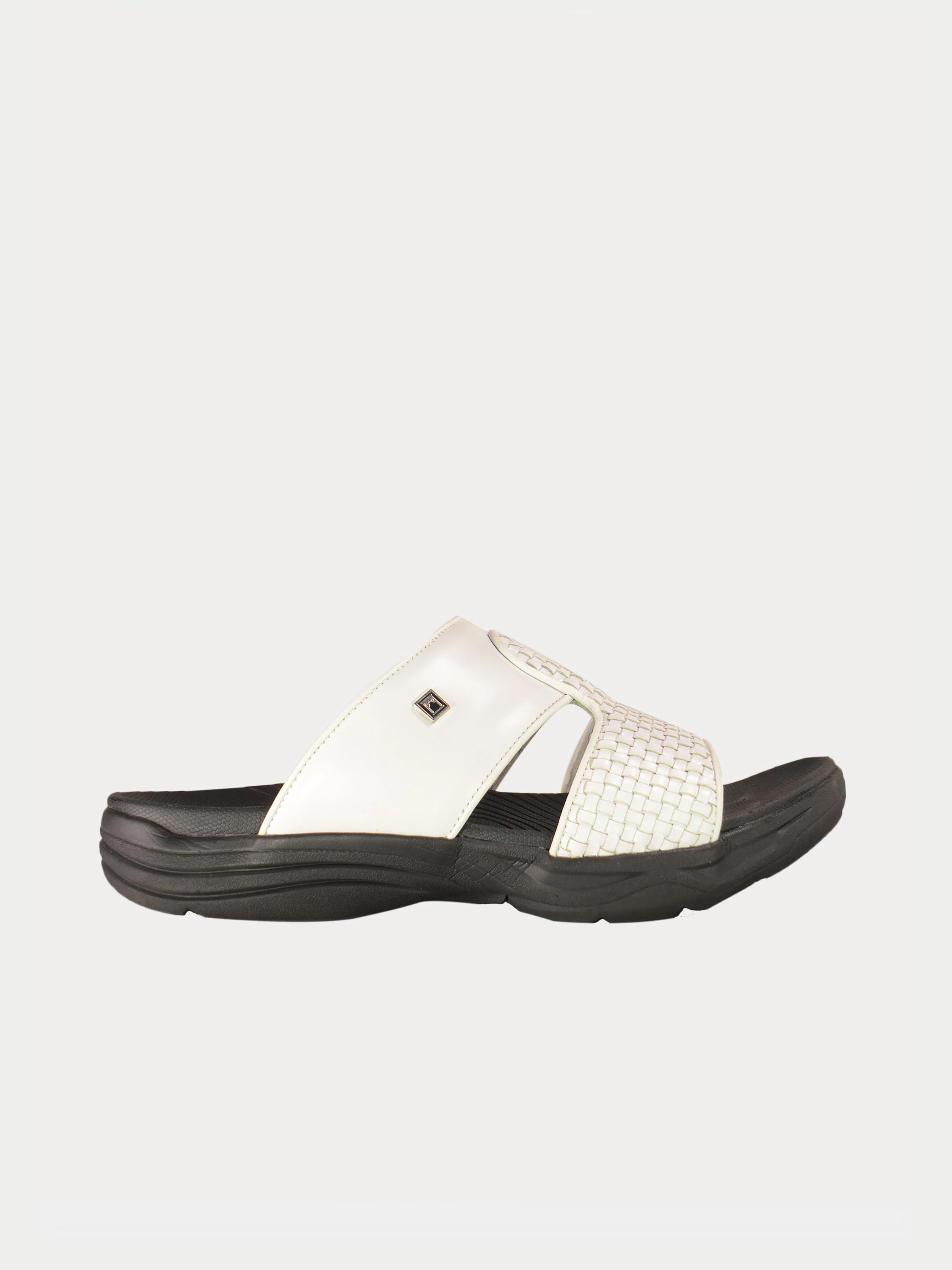 Barjeel Uno 152119 Basketweave Pattern Arabic Sandals #color_White