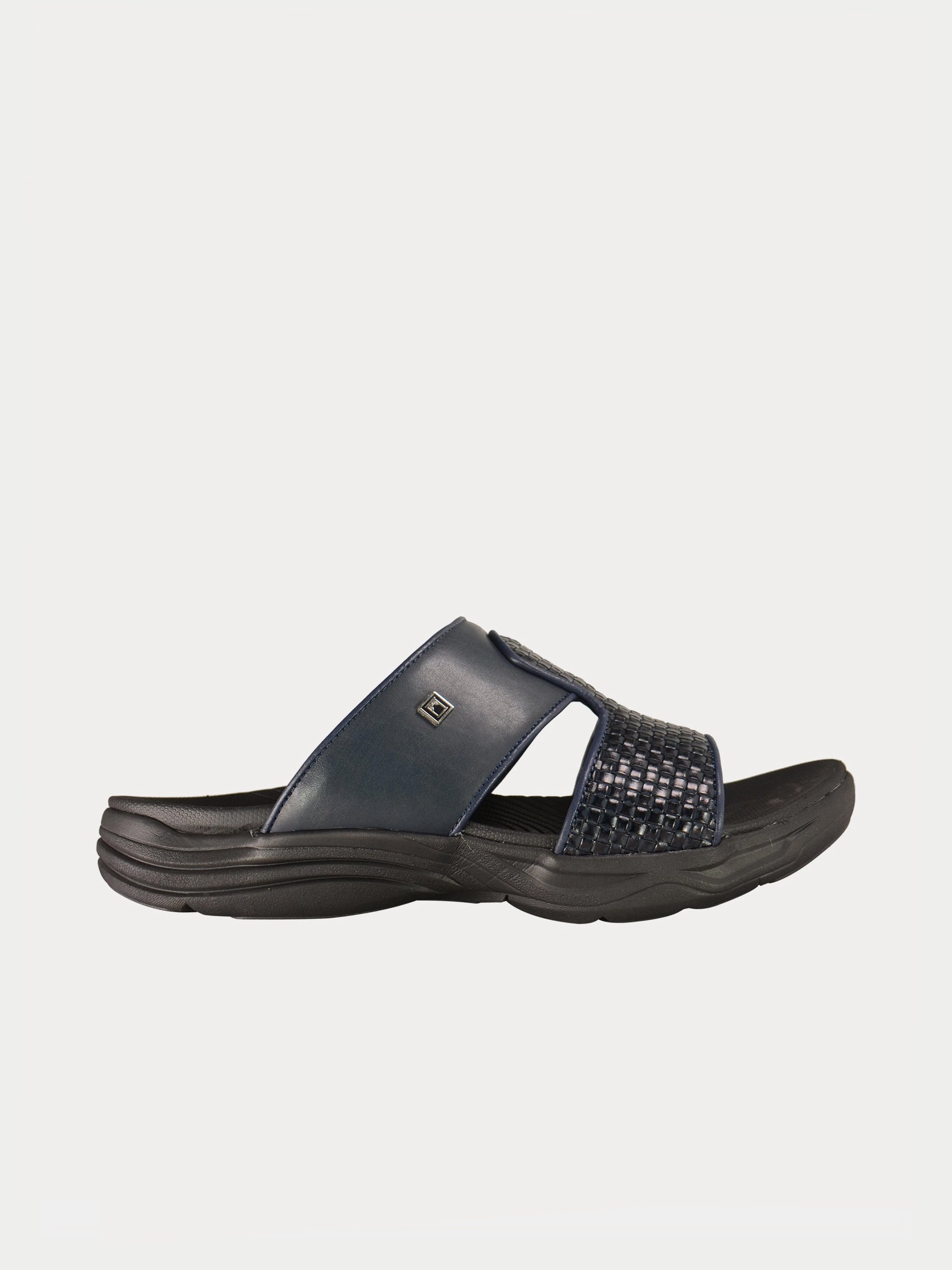 Barjeel Uno 152119 Basketweave Pattern Arabic Sandals #color_Navy