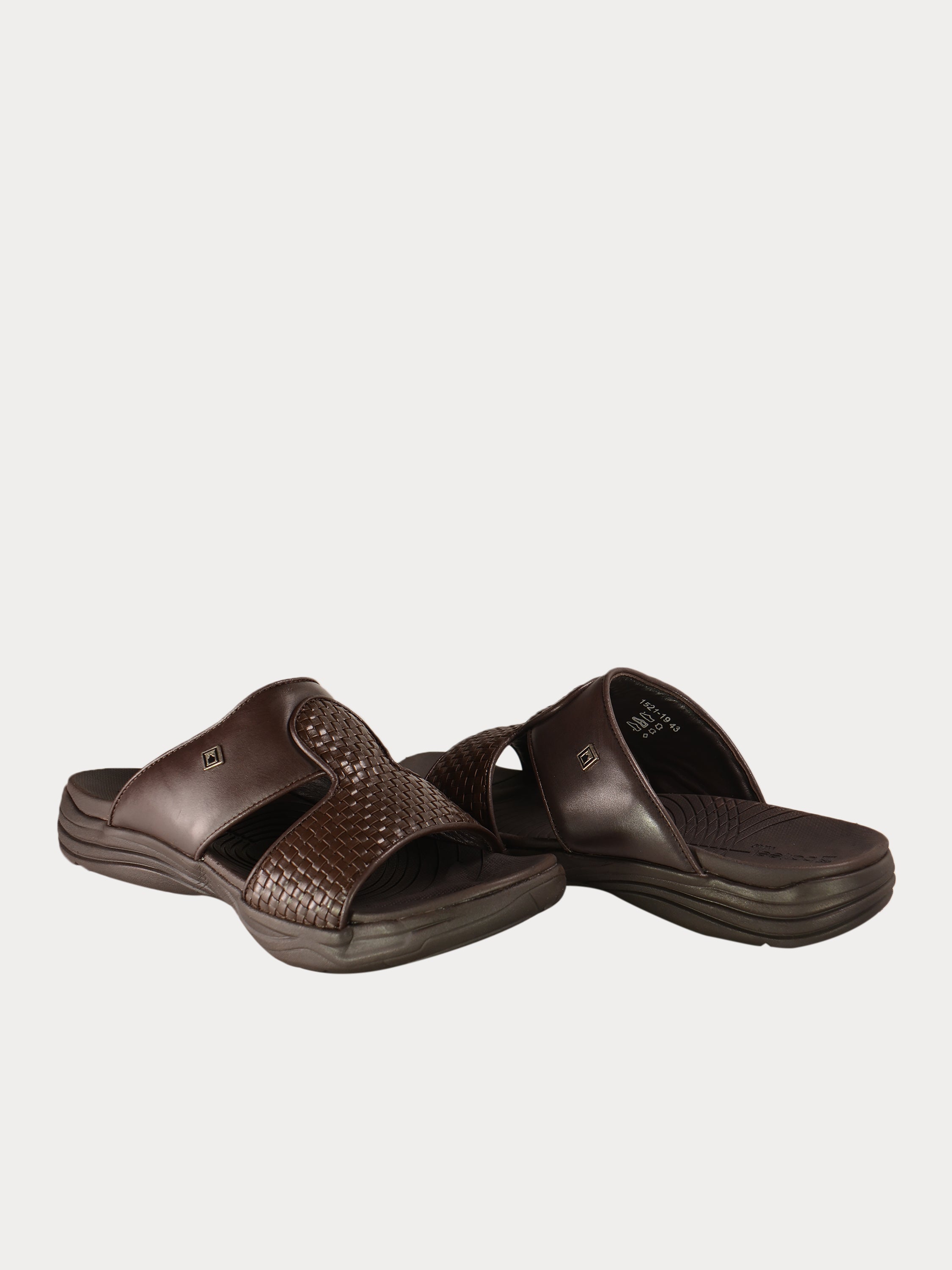 Barjeel Uno 152119 Basketweave Pattern Arabic Sandals #color_Brown