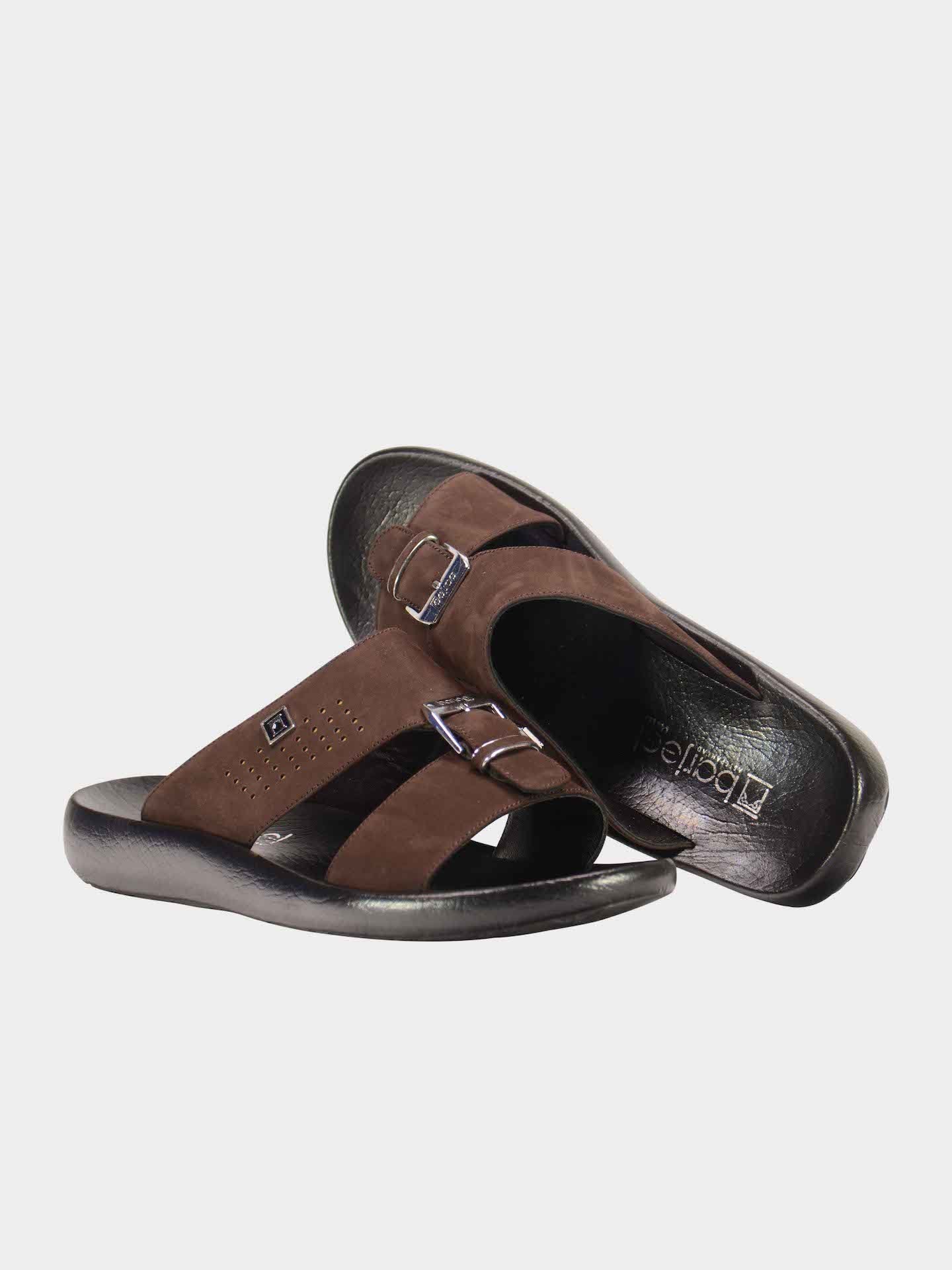 Barjeel Uno 1190210 Top Buckle Arabic Sandals #color_Brown