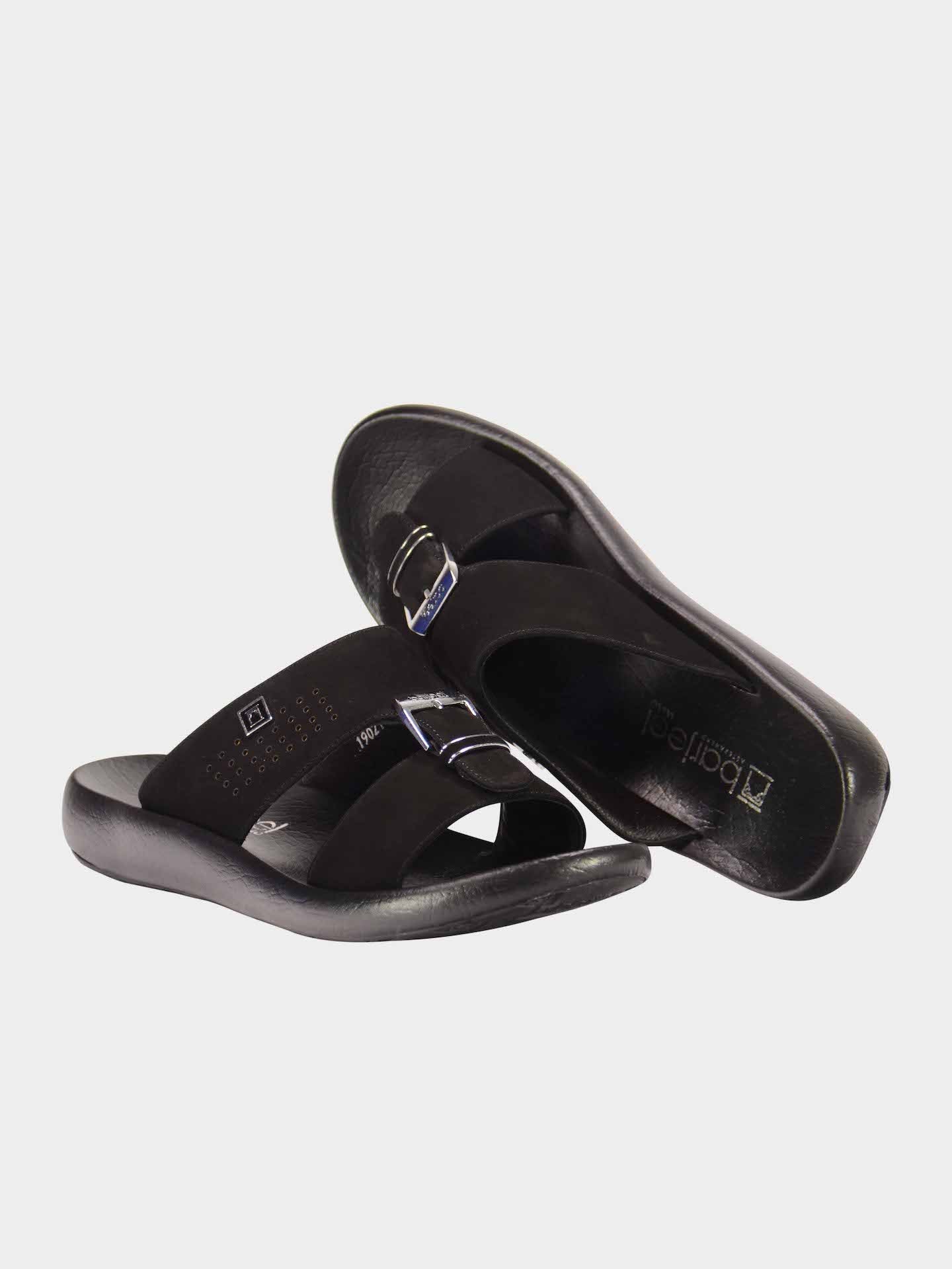 Barjeel Uno 1190210 Top Buckle Arabic Sandals #color_Black