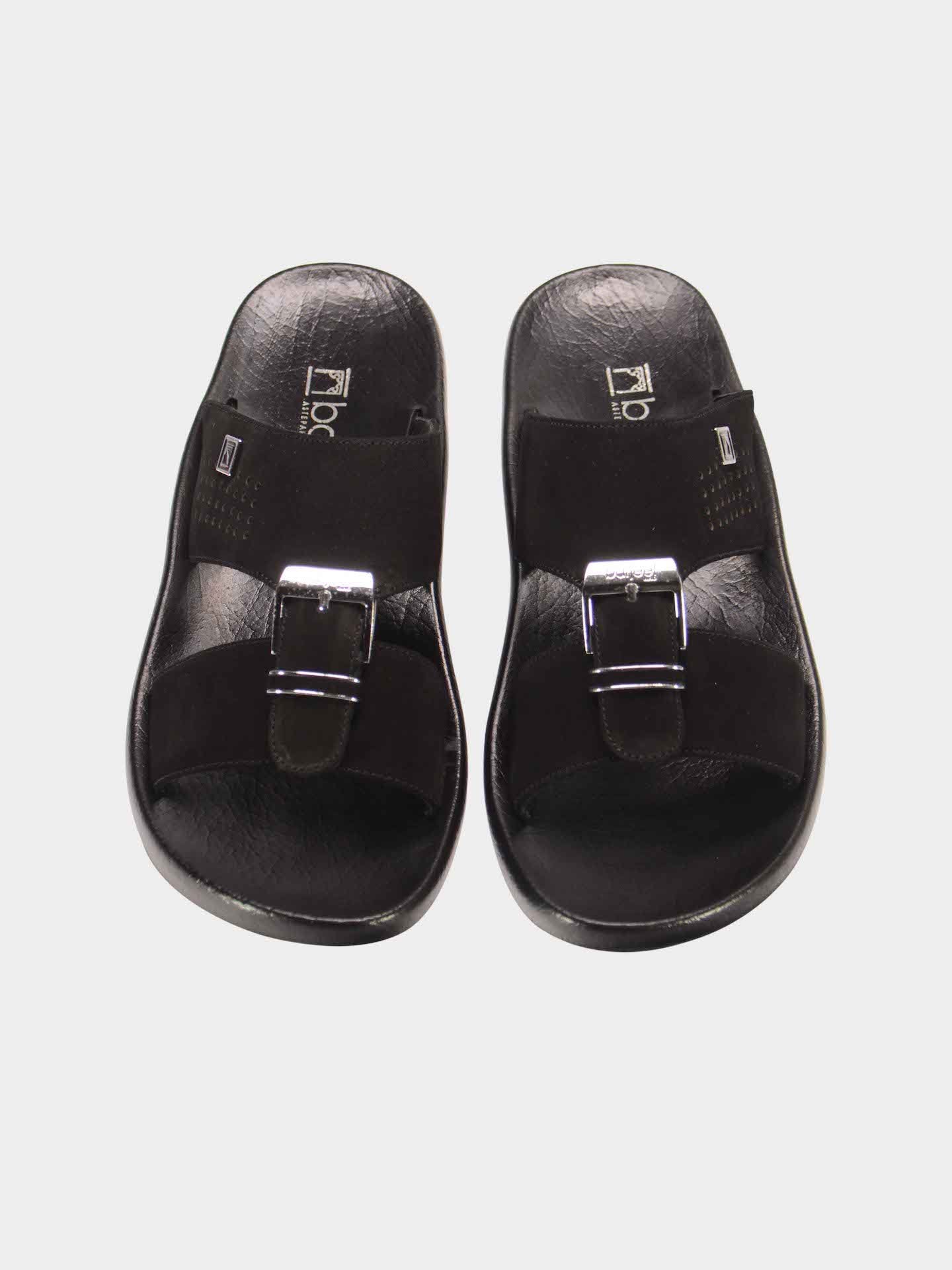 Barjeel Uno 1190210 Top Buckle Arabic Sandals #color_Black