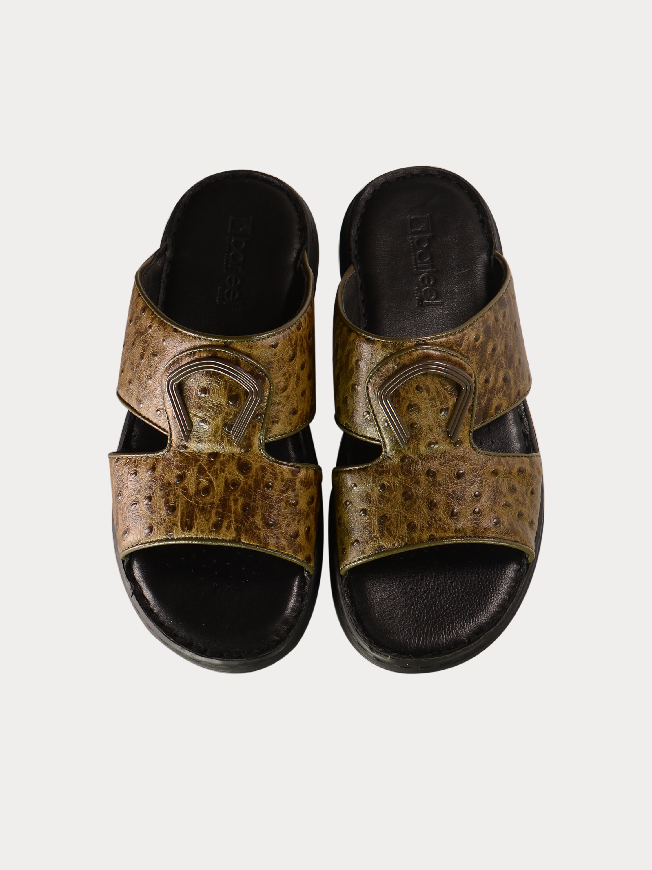 Barjeel Uno Caulkin Buckle Arabic Sandals #color_Green