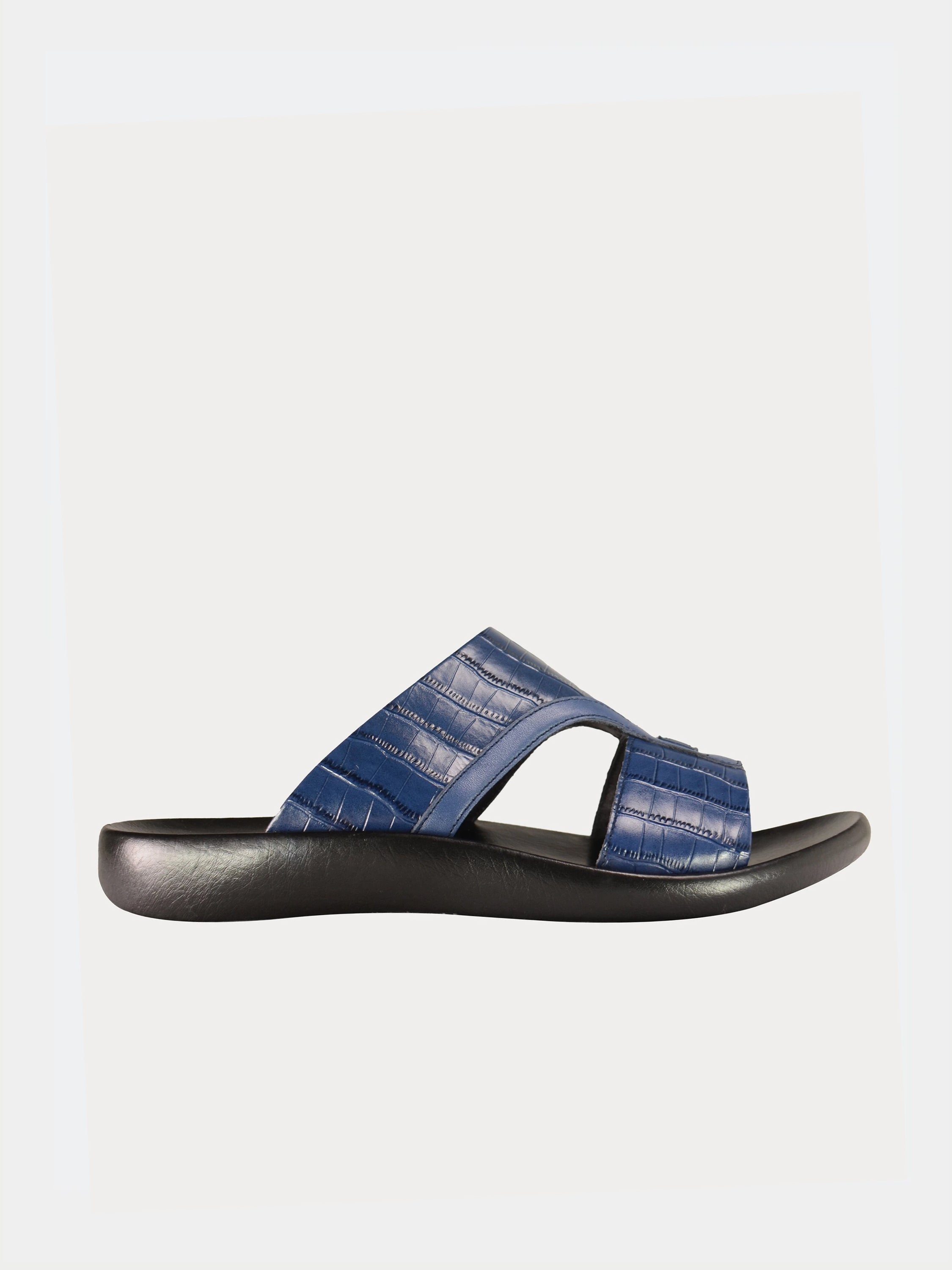 Barjeel Uno A197071 Croco Arabic Leather Sandals #color_Blue