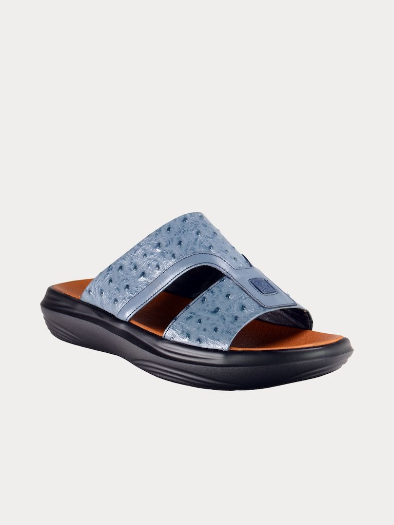 Barjeel Uno B197073 Croco Embossed Logo Arabic Sandals #color_Gray