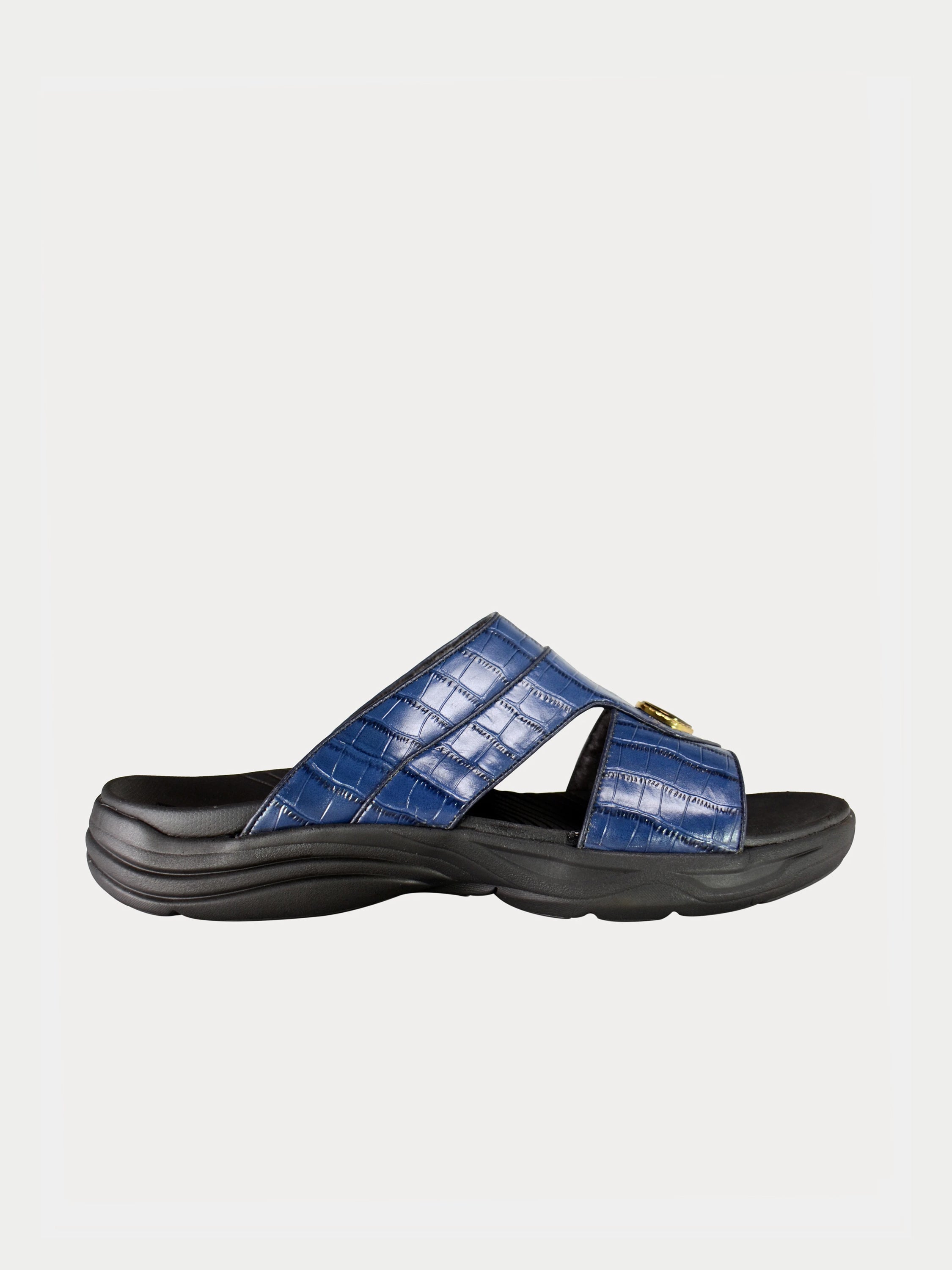 Barjeel Uno D197123 Croco Round Buckle Arabic Sandals #color_Blue