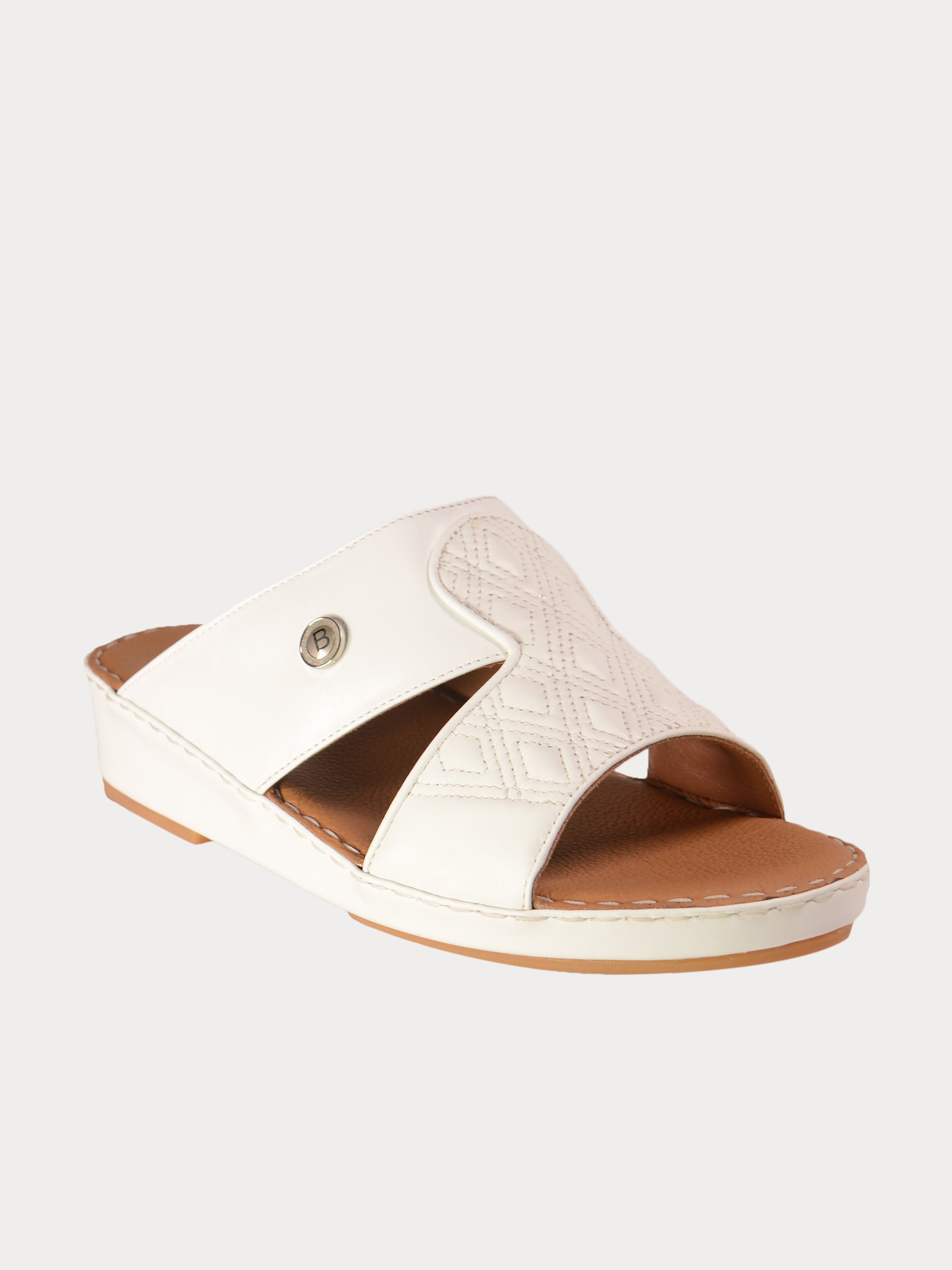 Barjeel Uno 021143 Diamer Men's Arabic Sandals #color_White