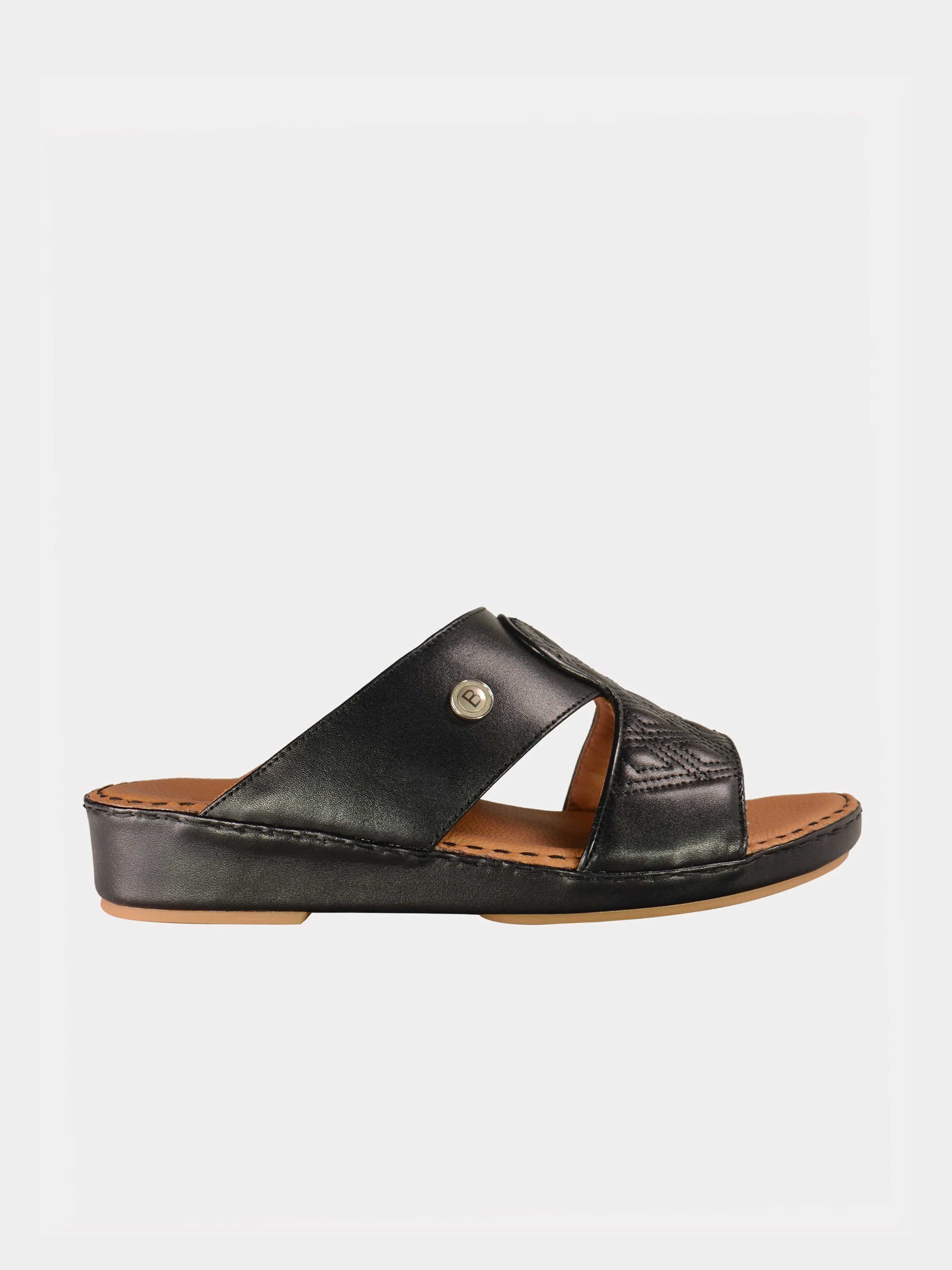Barjeel Uno 021143 Diamer Men's Arabic Sandals #color_Black