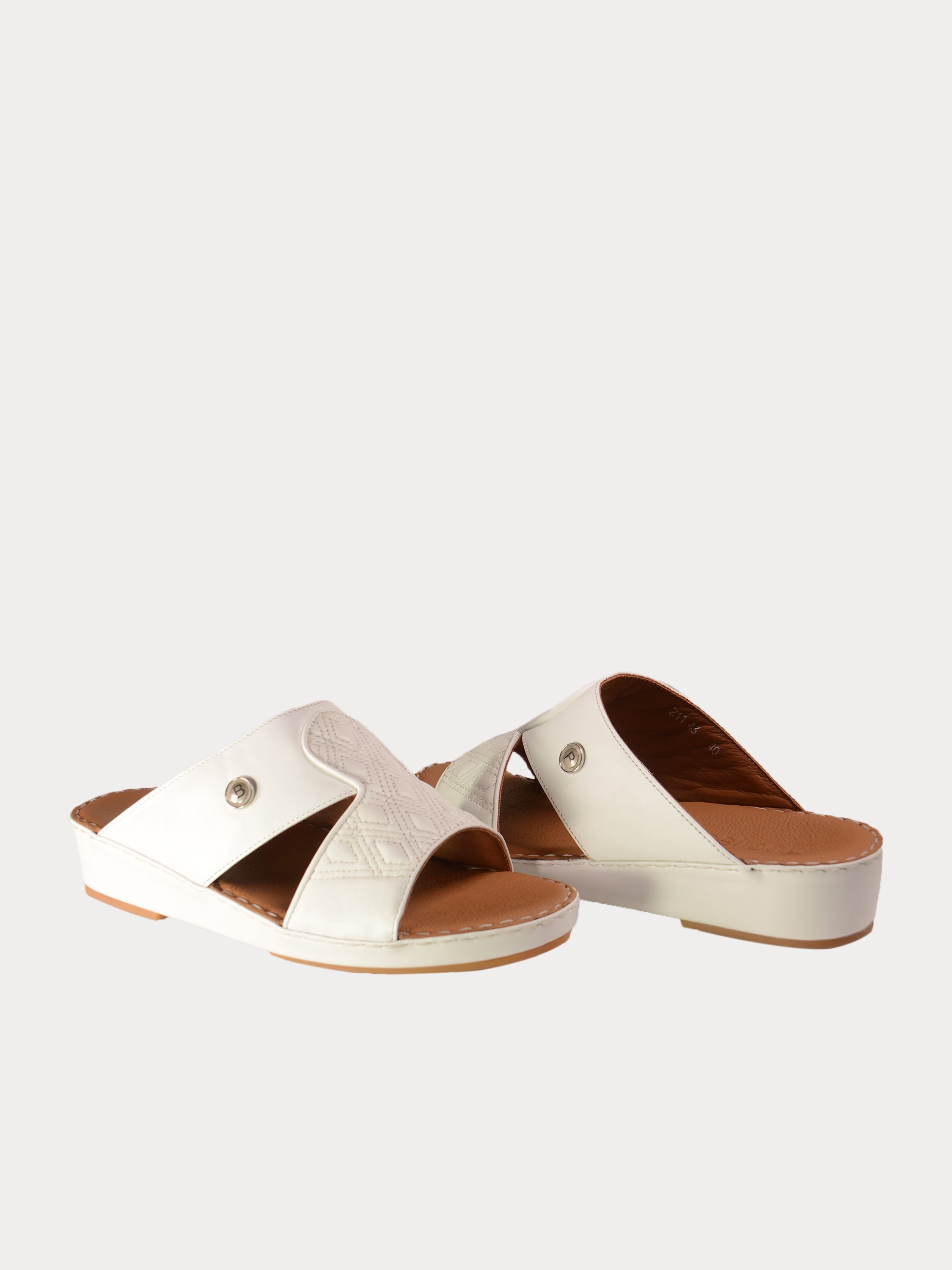 Barjeel Uno 021143 Diamer Men's Arabic Sandals #color_White