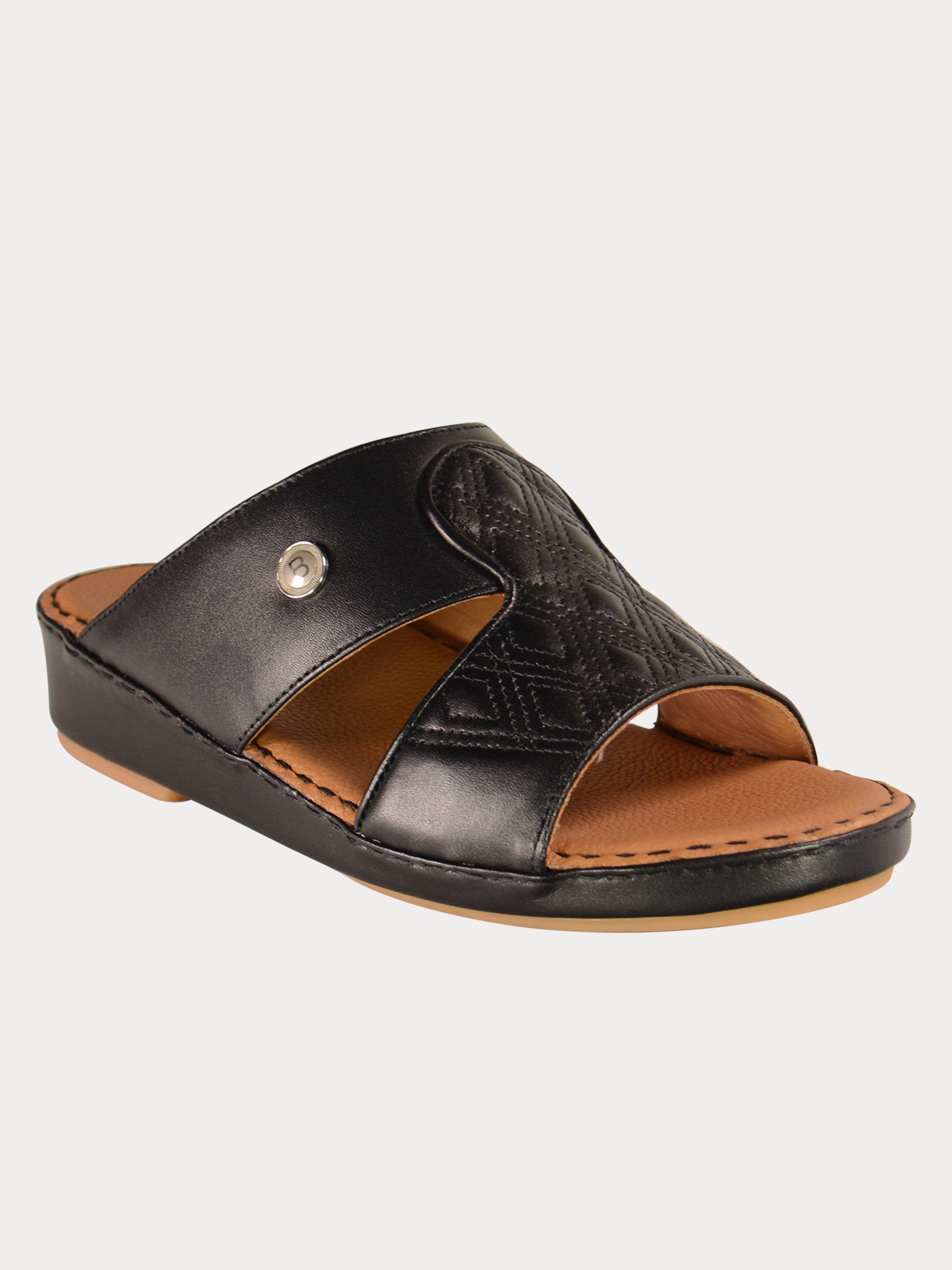 Barjeel Uno 021143 Diamer Men's Arabic Sandals #color_Black
