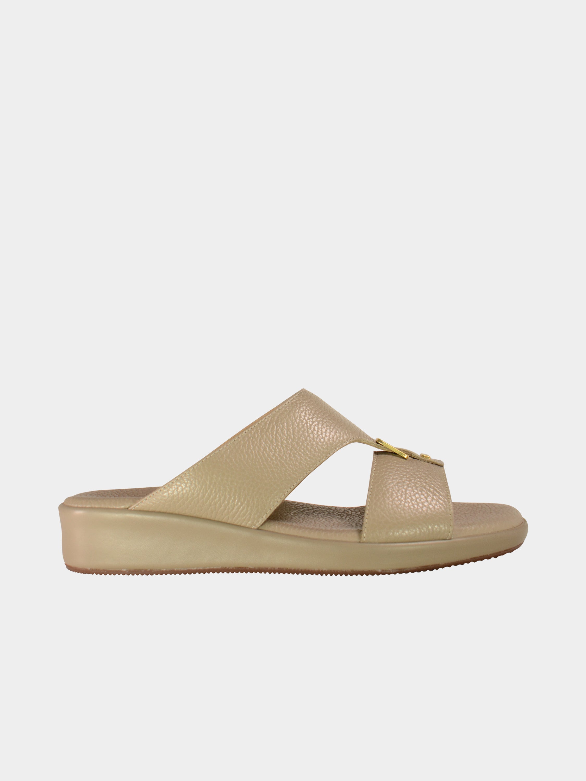 Barjeel Uno BGT-02 Grain Top Buckle Arabic Sandals #color_Beige
