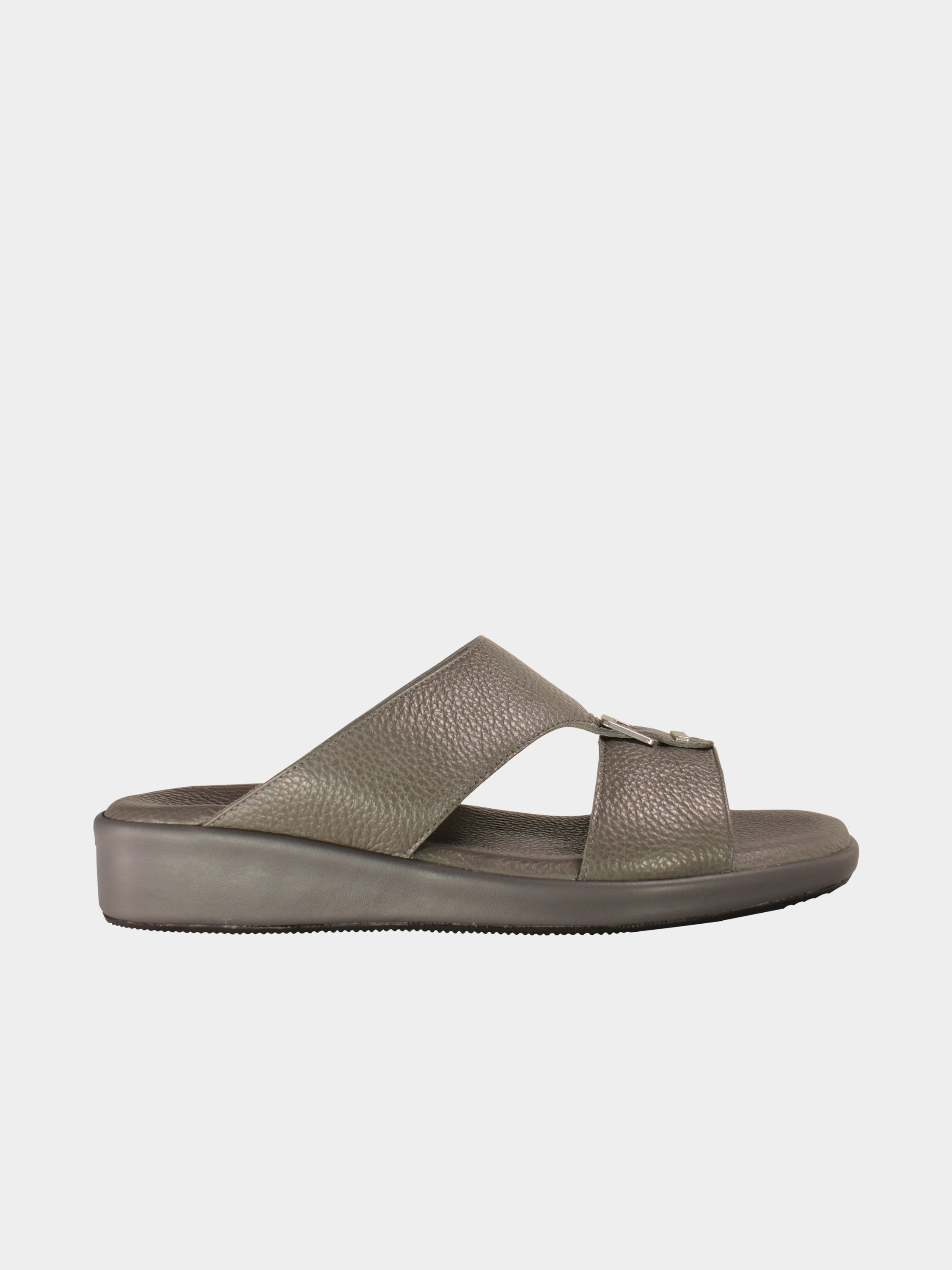Barjeel Uno BGT-02 Grain Top Buckle Arabic Sandals #color_Grey