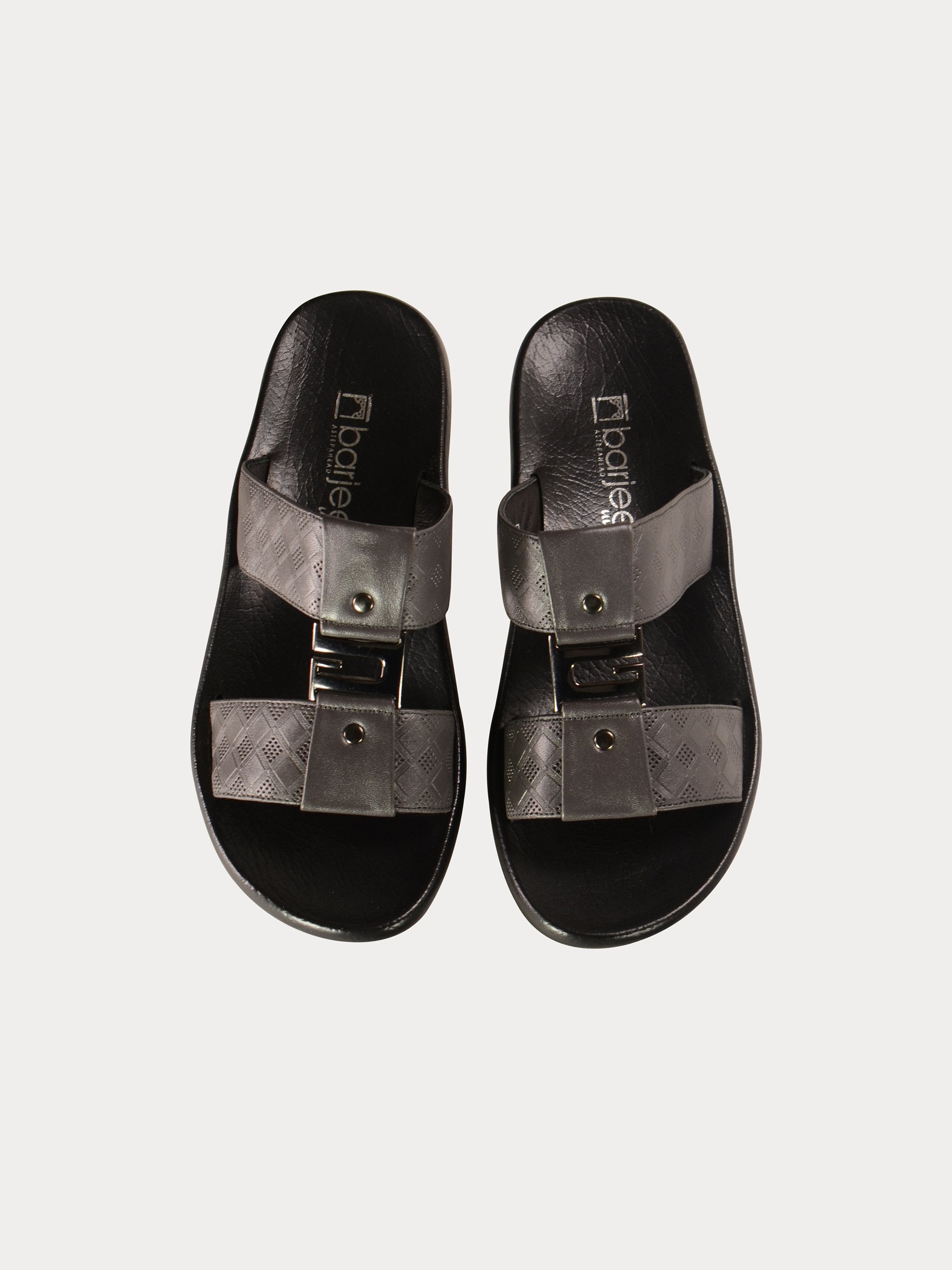 Barjeel Uno 0192100 Harlequin G Buckle Arabic Leather Sandals #color_Grey