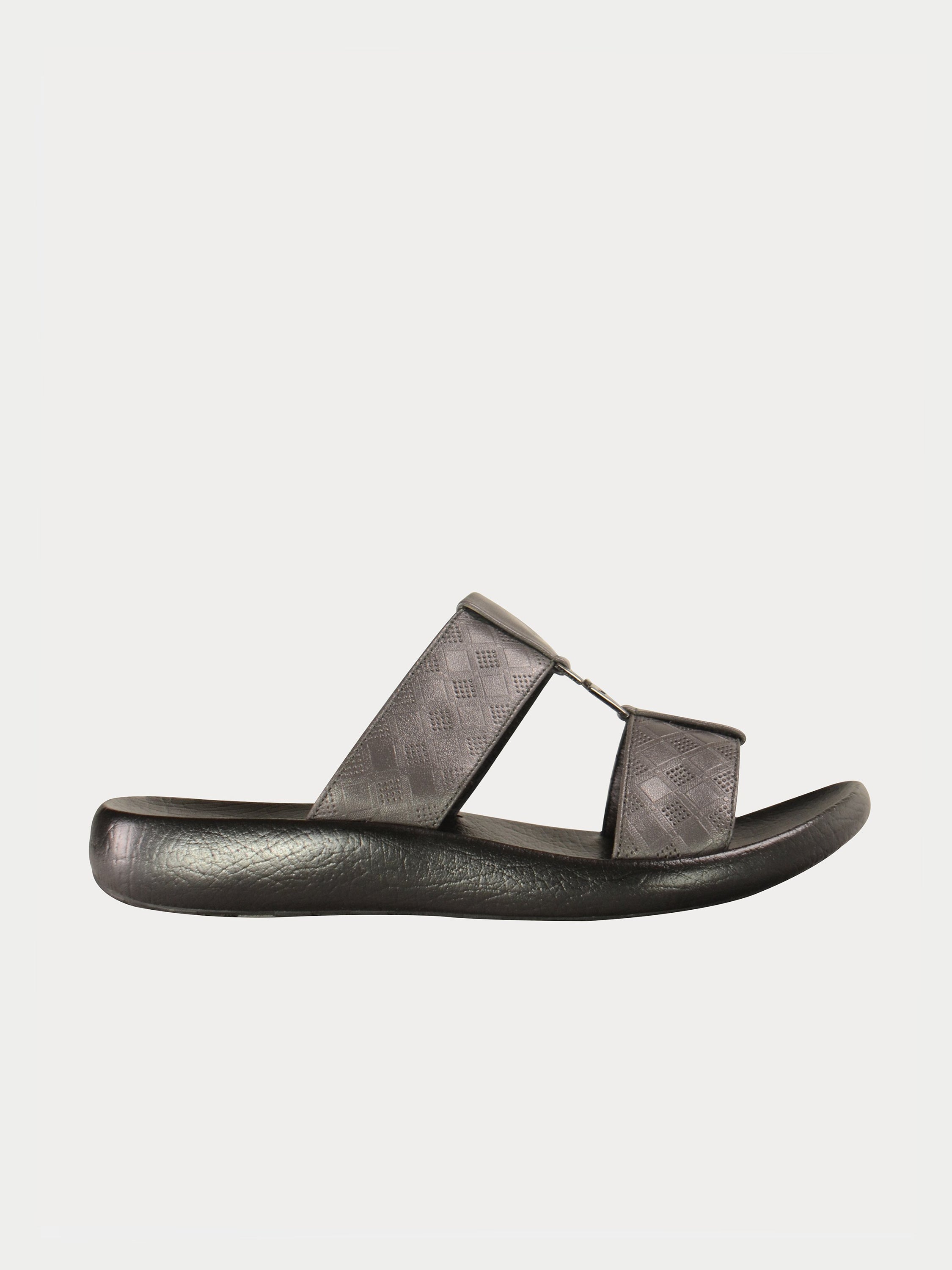 Barjeel Uno 0192100 Harlequin G Buckle Arabic Leather Sandals #color_Grey
