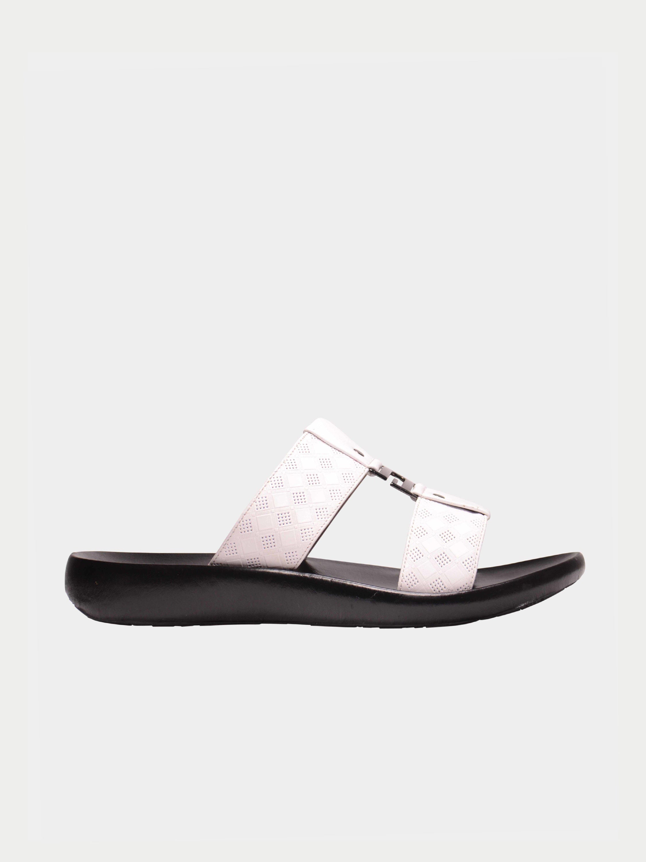 Barjeel Uno 0192100 Harlequin G Buckle Arabic Leather Sandals #color_White