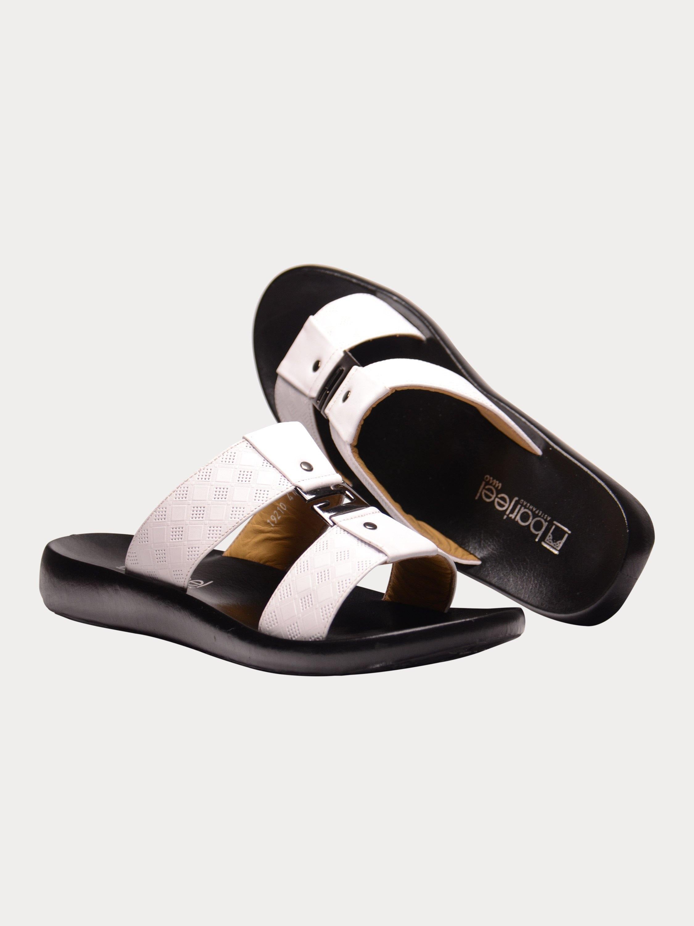 Barjeel Uno 0192100 Harlequin G Buckle Arabic Leather Sandals #color_White