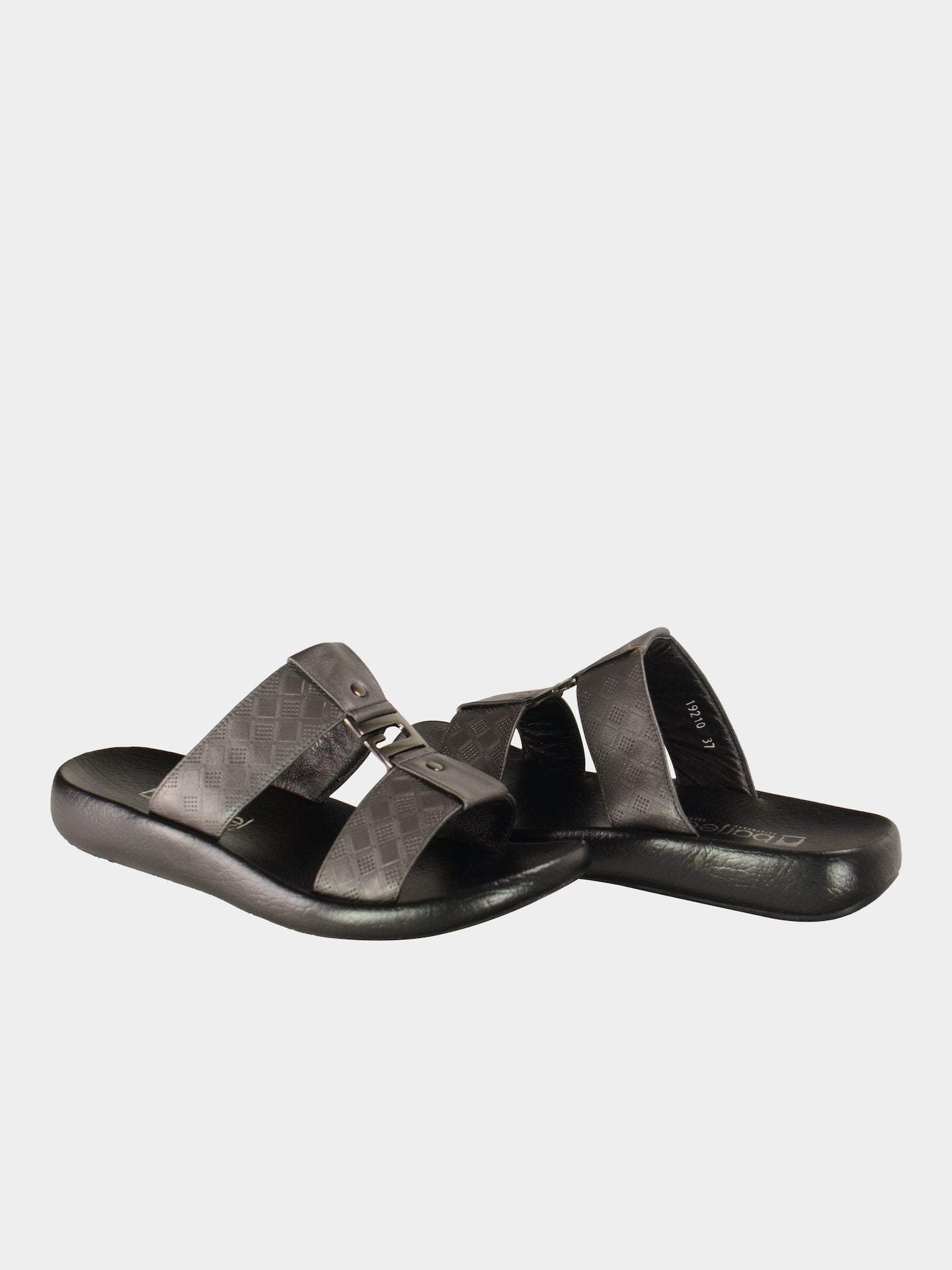 Barjeel Uno 0192100 Harlequin G Buckle Arabic Leather Sandals #color_Grey