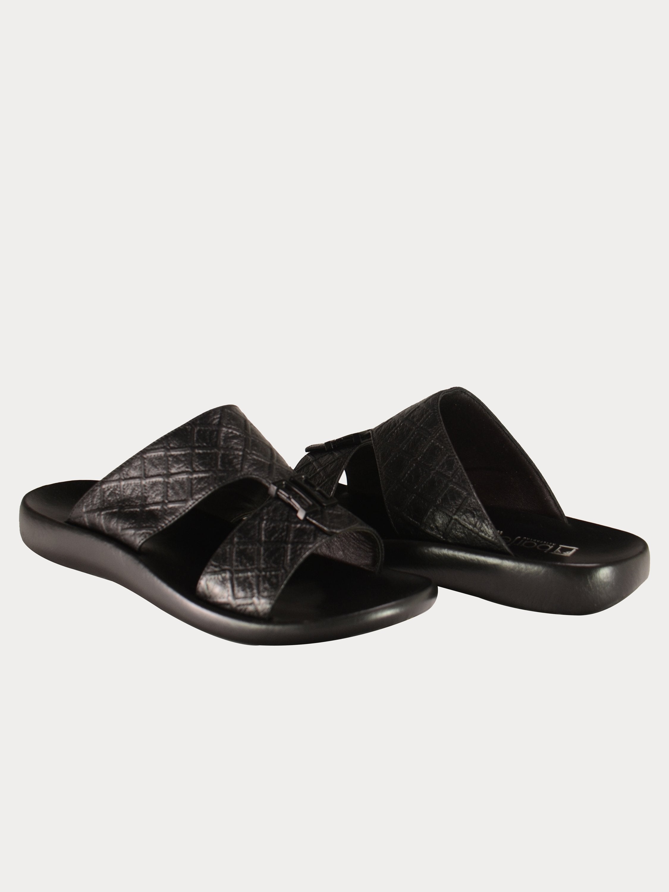 Barjeel Uno Harlequin Design Arabic Sandals #color_Black