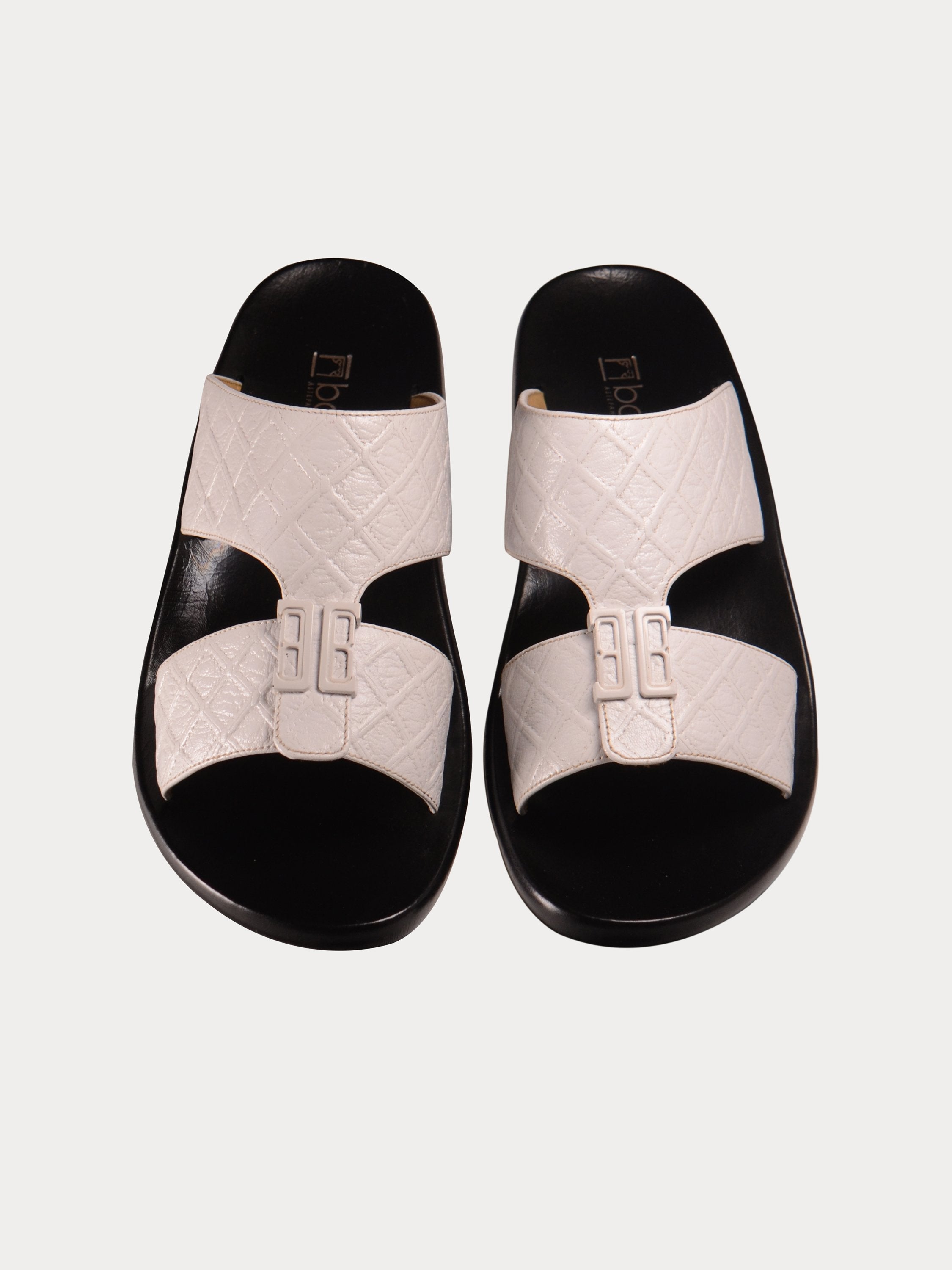 Barjeel Uno Harlequin Design Arabic Sandals #color_White