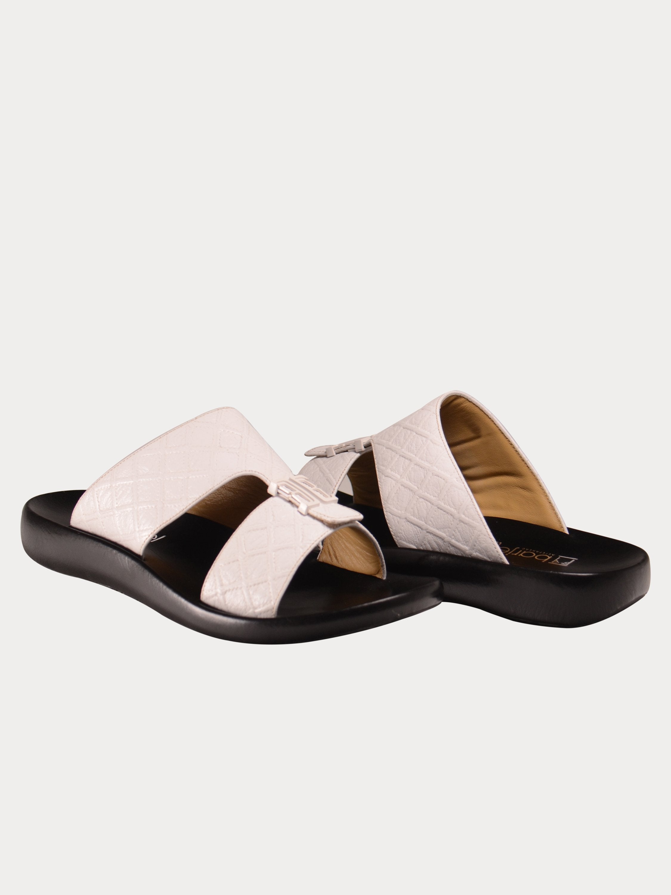 Barjeel Uno Harlequin Design Arabic Sandals #color_White
