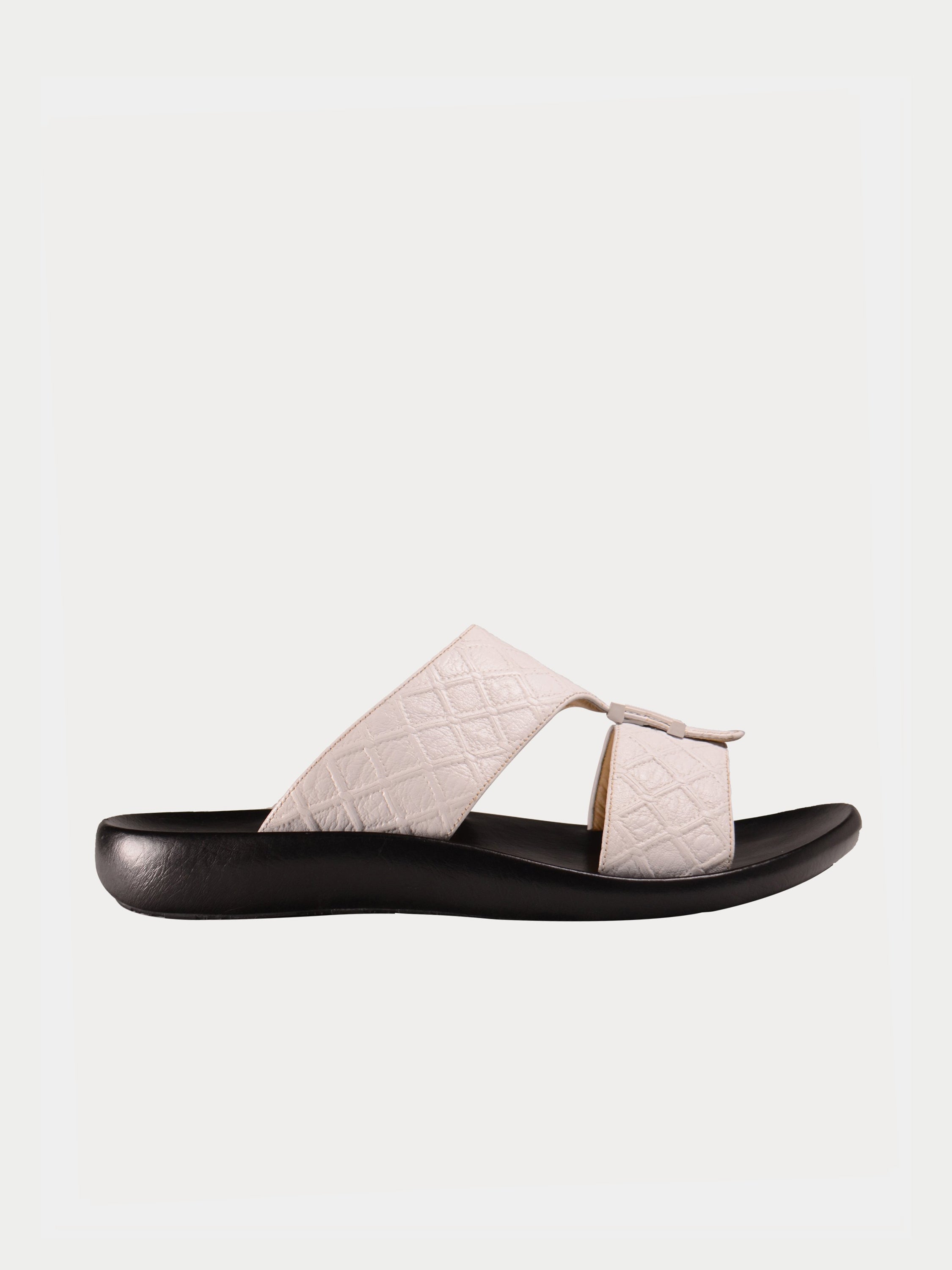 Barjeel Uno Harlequin Design Arabic Sandals #color_White
