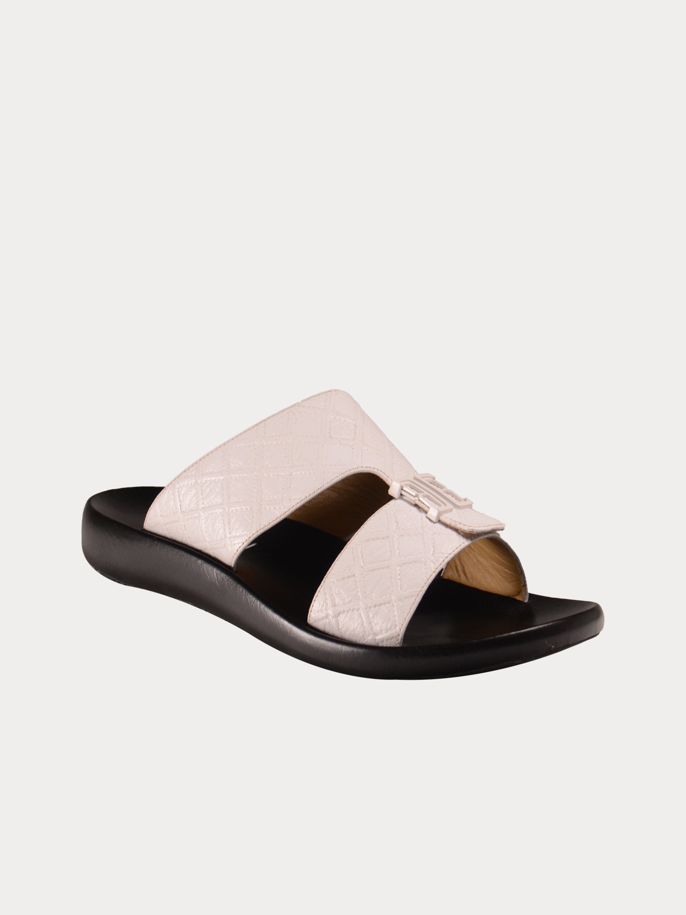 Barjeel Uno Harlequin Design Arabic Sandals #color_White