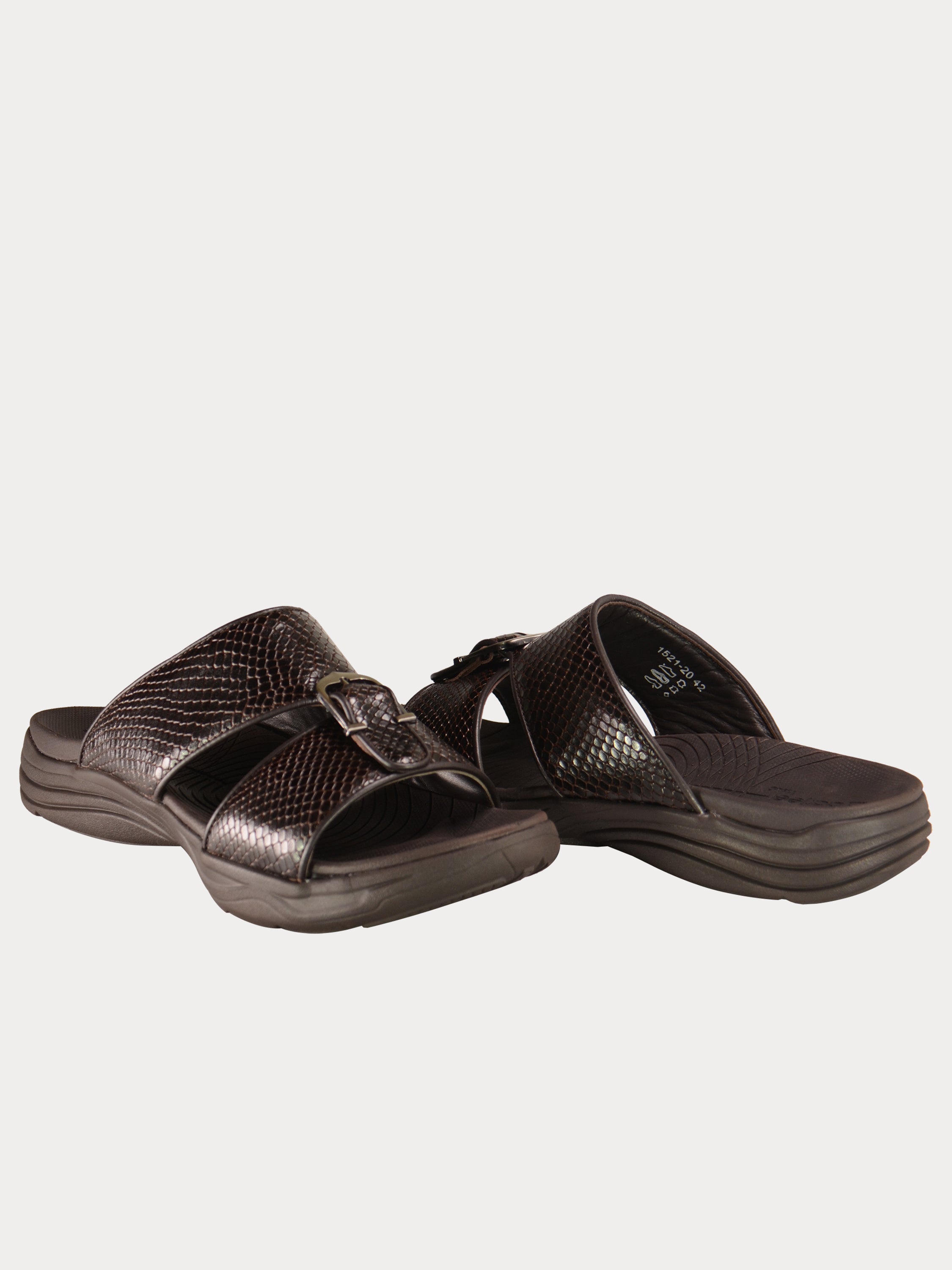 Barjeel Uno 152120 Honeycomb Pattern Arabic Sandals #color_Brown