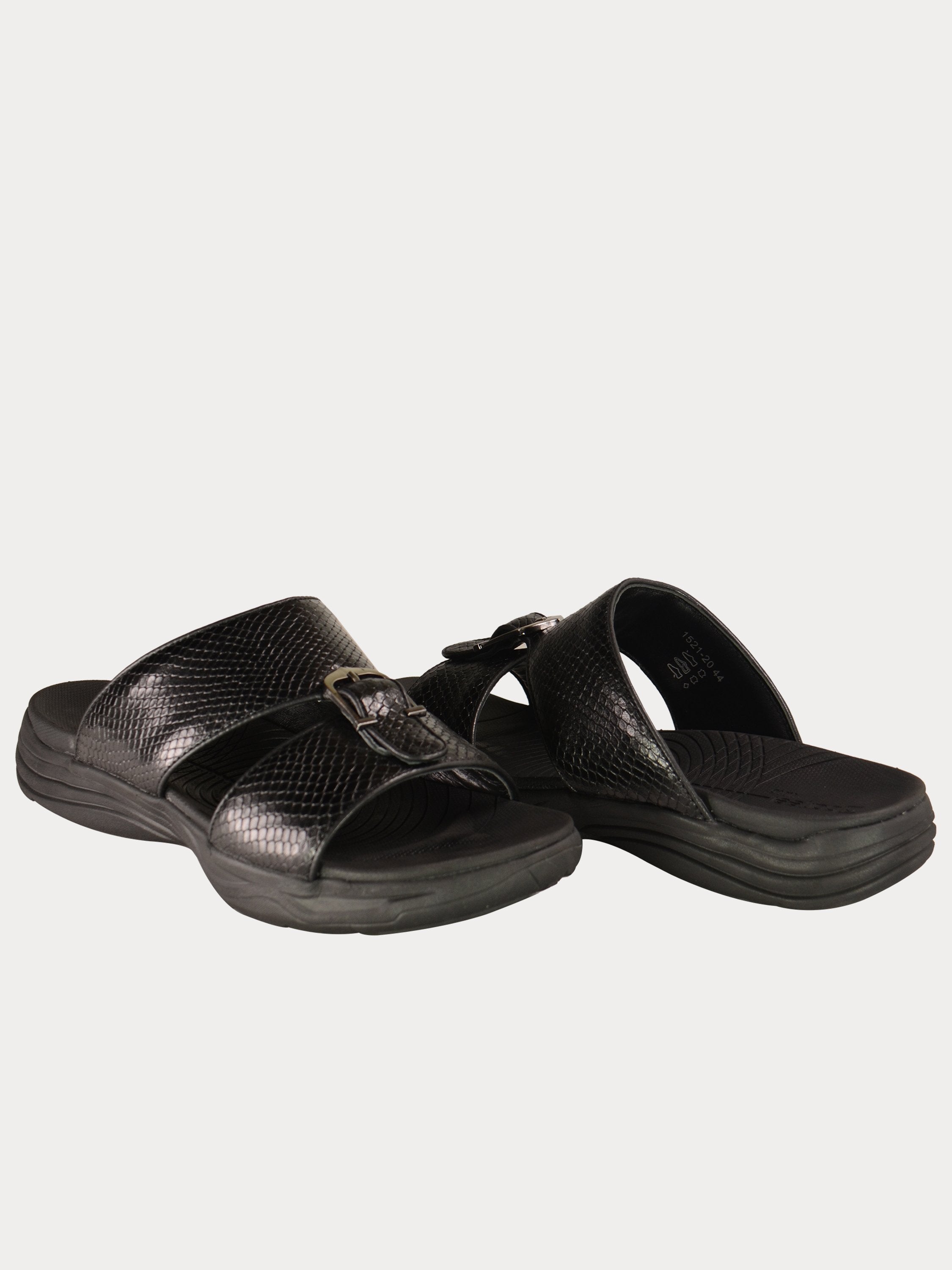 Barjeel Uno 152120 Honeycomb Pattern Arabic Sandals #color_Black
