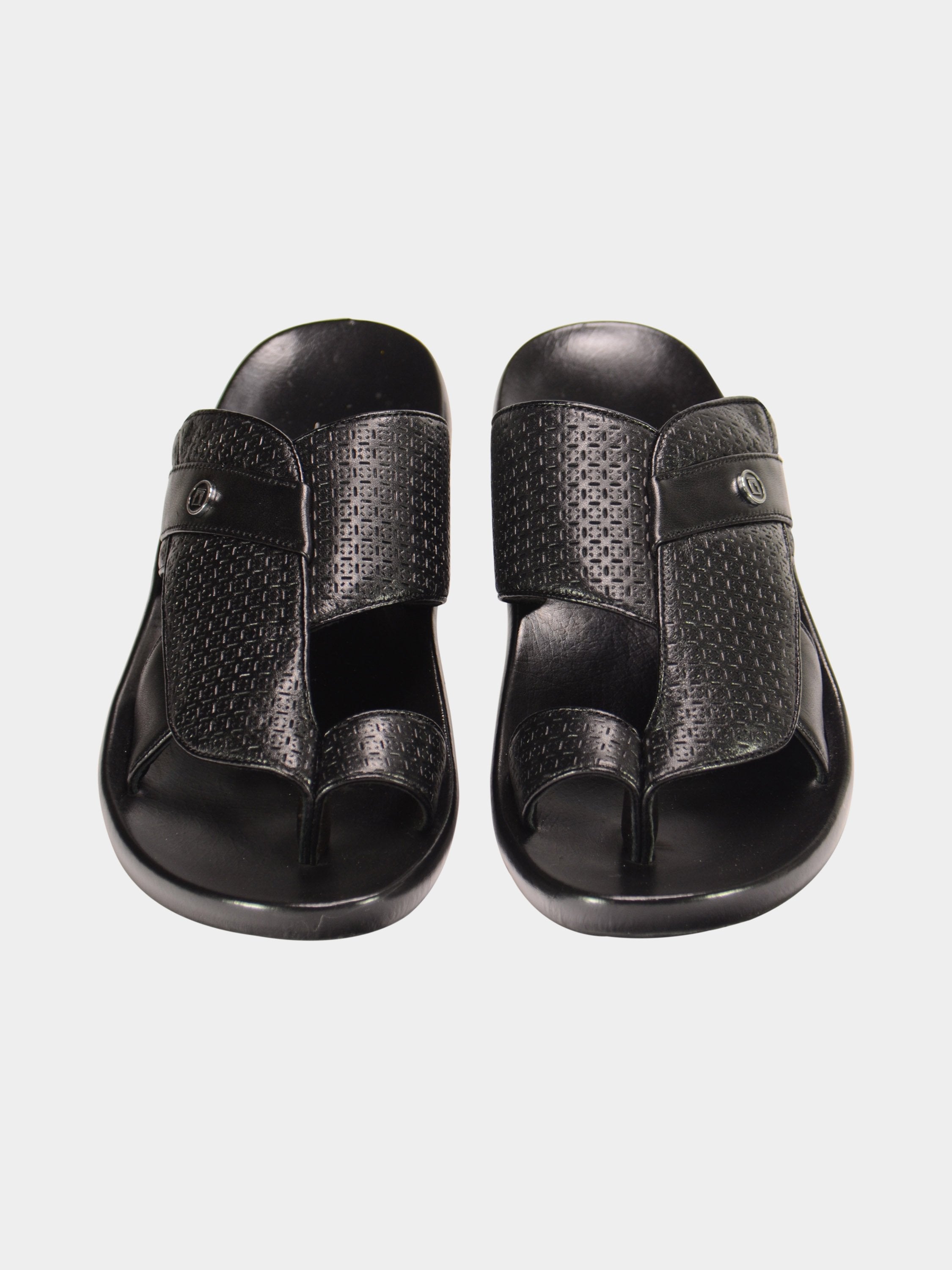 Barjeel Uno 019221 Laser Cut Detail Arabic Sandals #color_Black