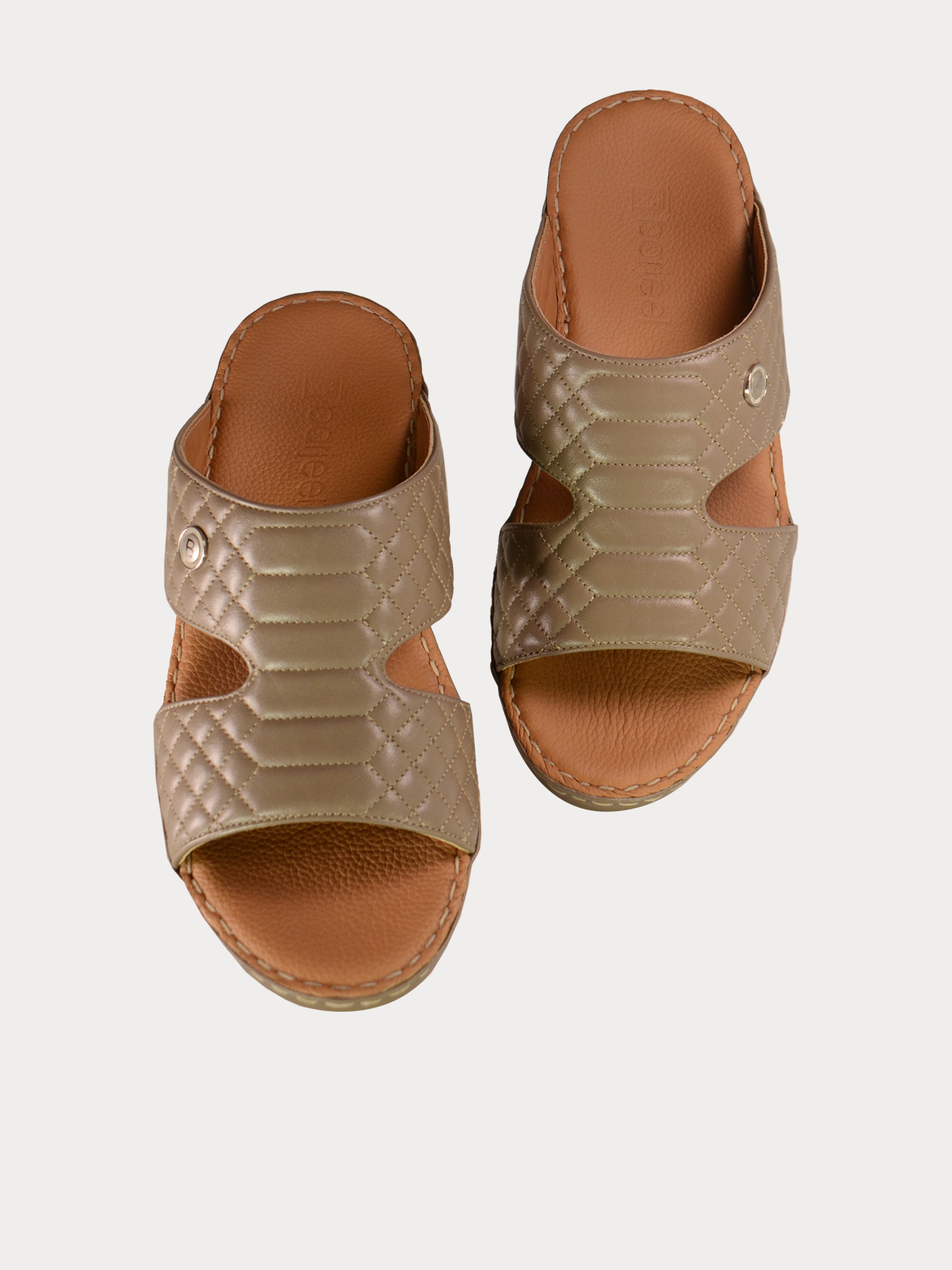 Barjeel Uno 021132 Lattice Design Arabic Sandals #color_Beige