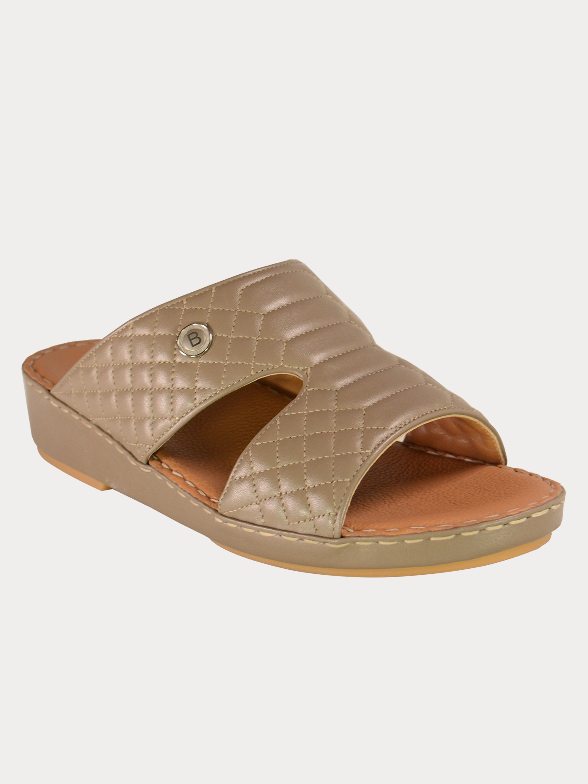 Barjeel Uno 021132 Lattice Design Arabic Sandals #color_Beige