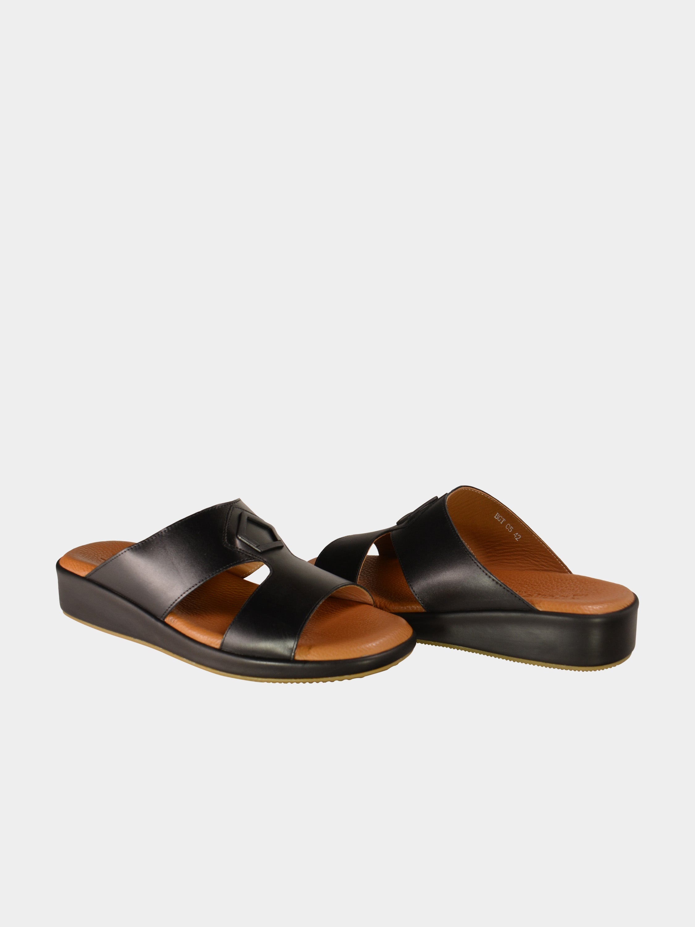 Barjeel Uno BGT-05 Men's Arabic Sandals #color_Black