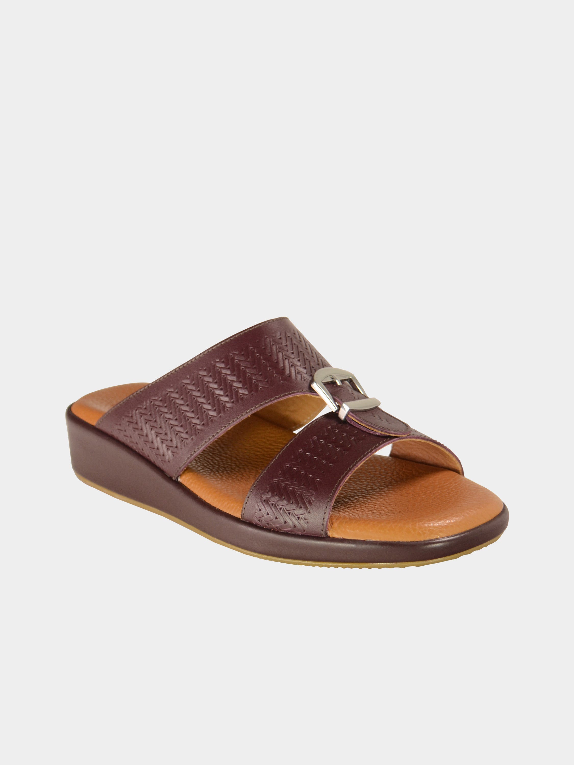 Barjeel Uno BGT-09 Men's Arabic Sandals #color_Maroon
