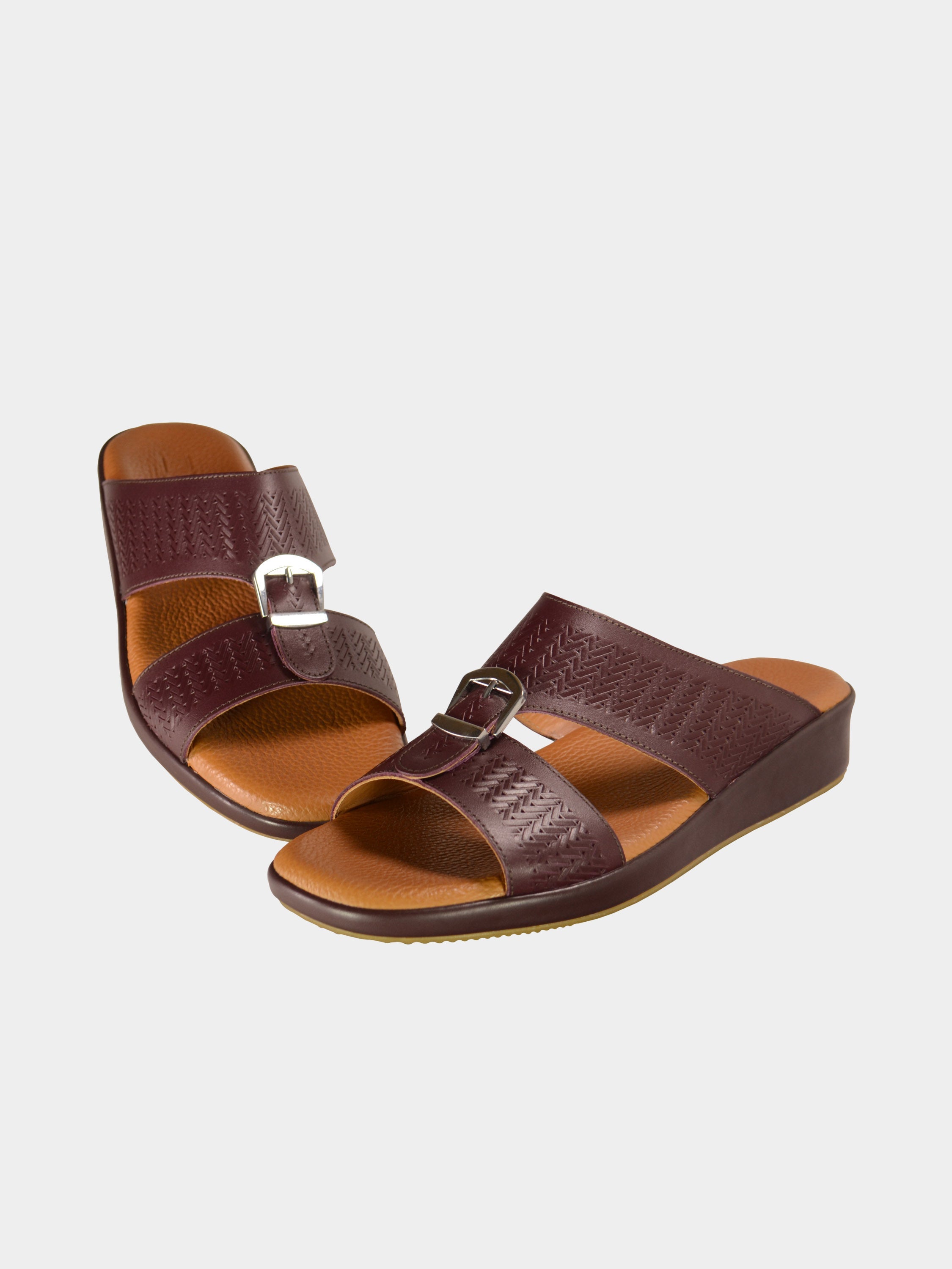 Barjeel Uno BGT-09 Men's Arabic Sandals #color_Maroon