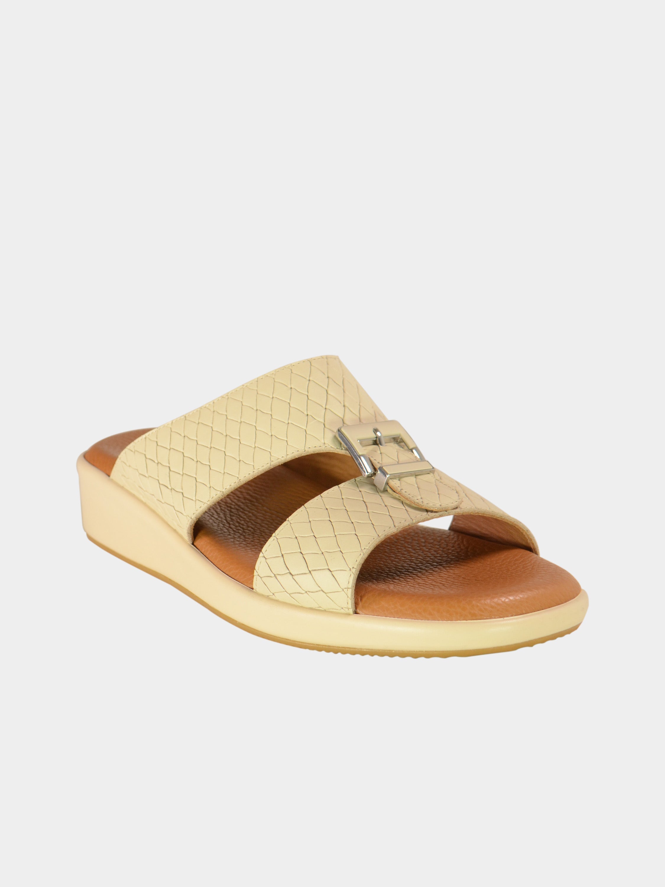 Barjeel Uno BGT-10 Men's Arabic Sandals #color_Beige