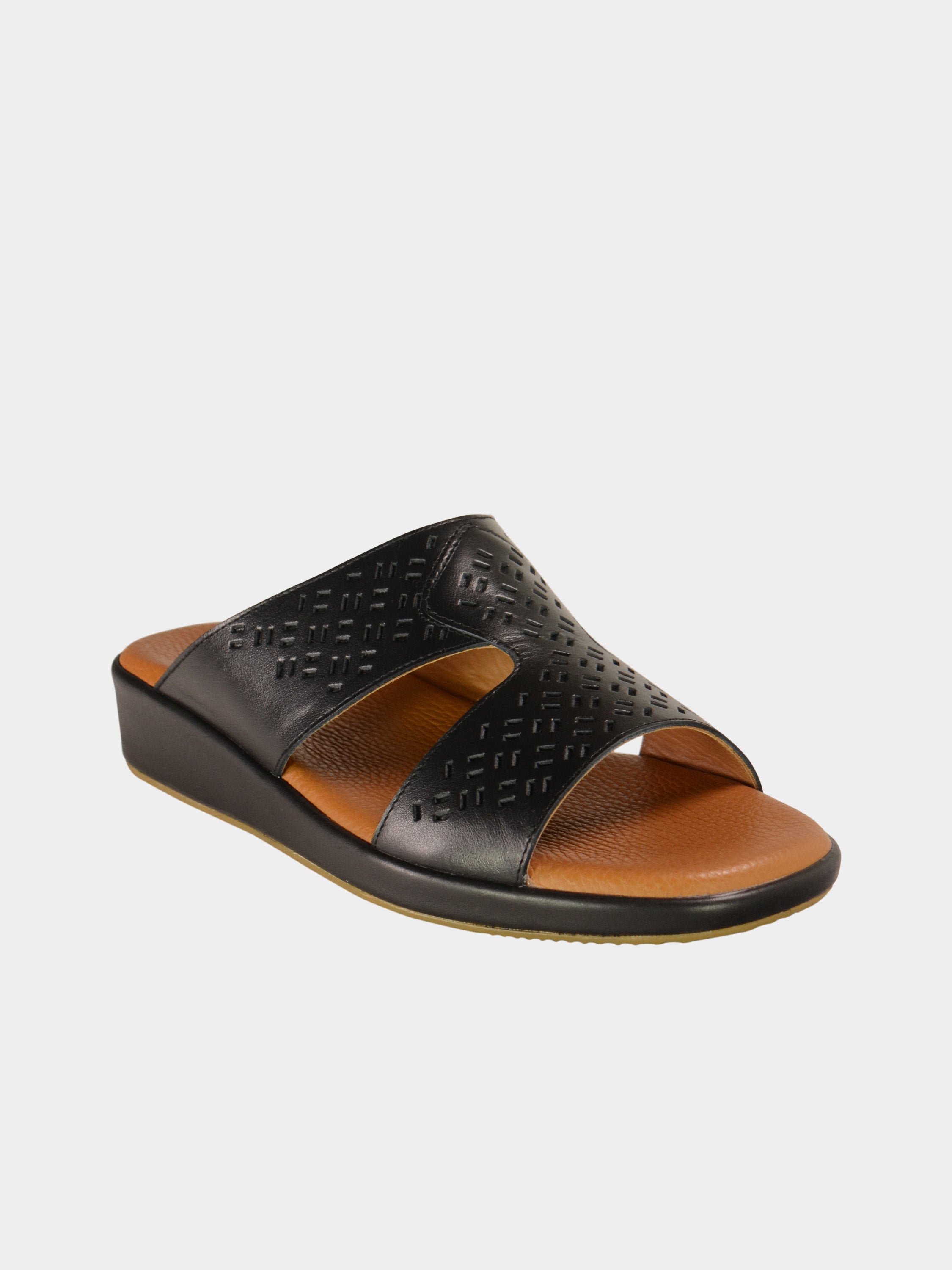 Barjeel Uno BGT-06 Men's Arabic Sandals #color_Black