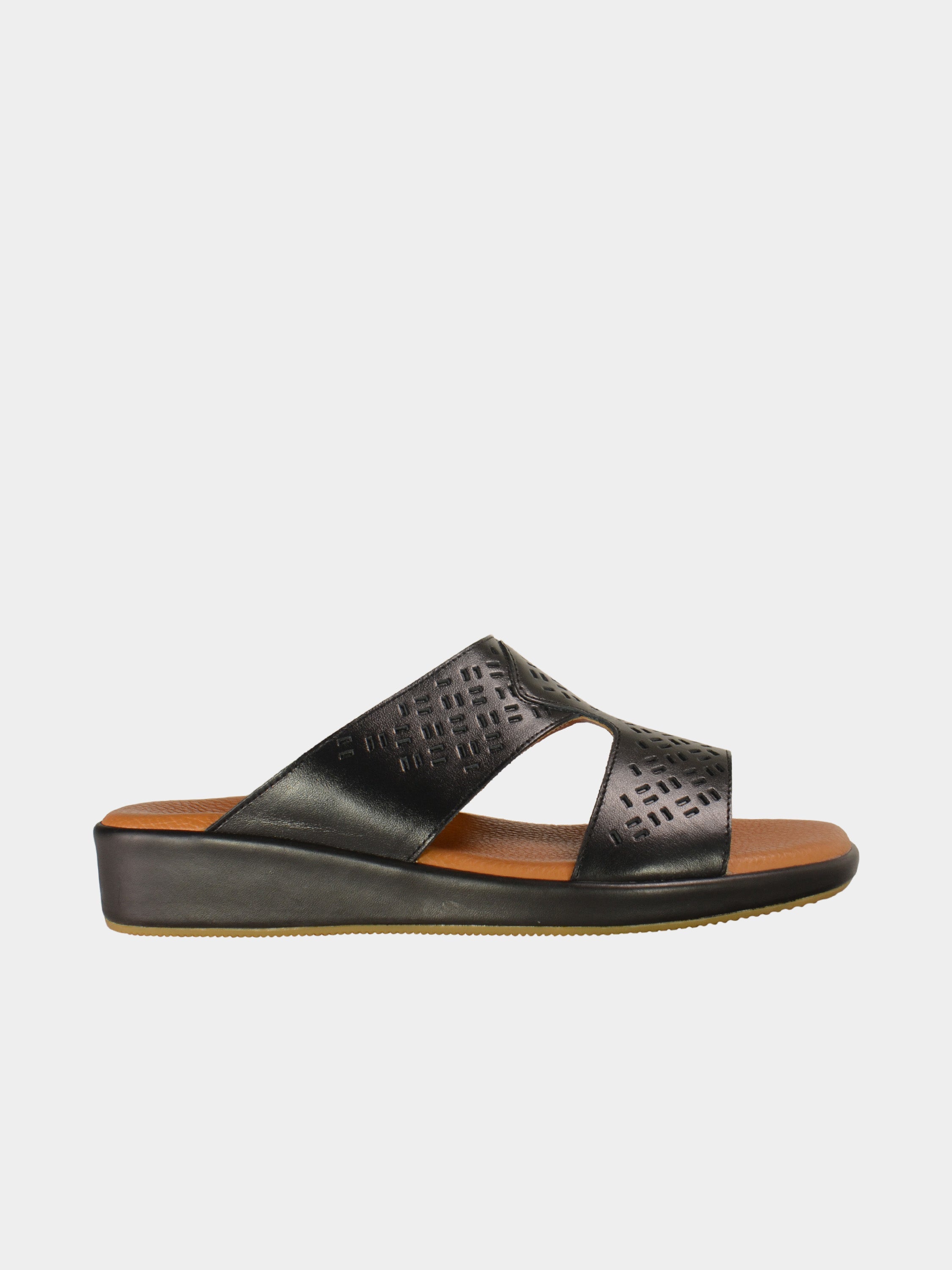 Barjeel Uno BGT-06 Men's Arabic Sandals #color_Black