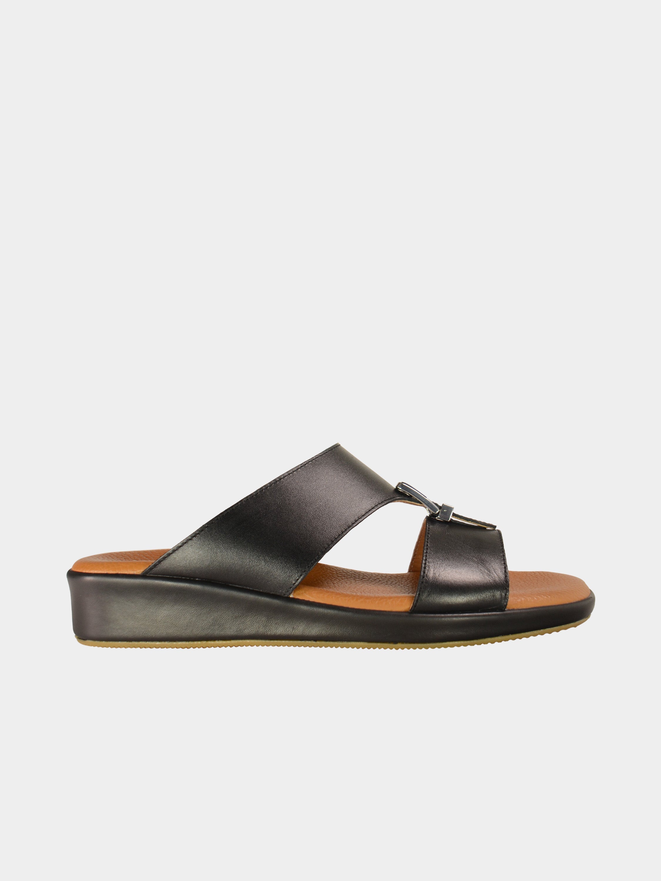 Barjeel Uno BGT-01 Men's Arabic Sandals #color_Black