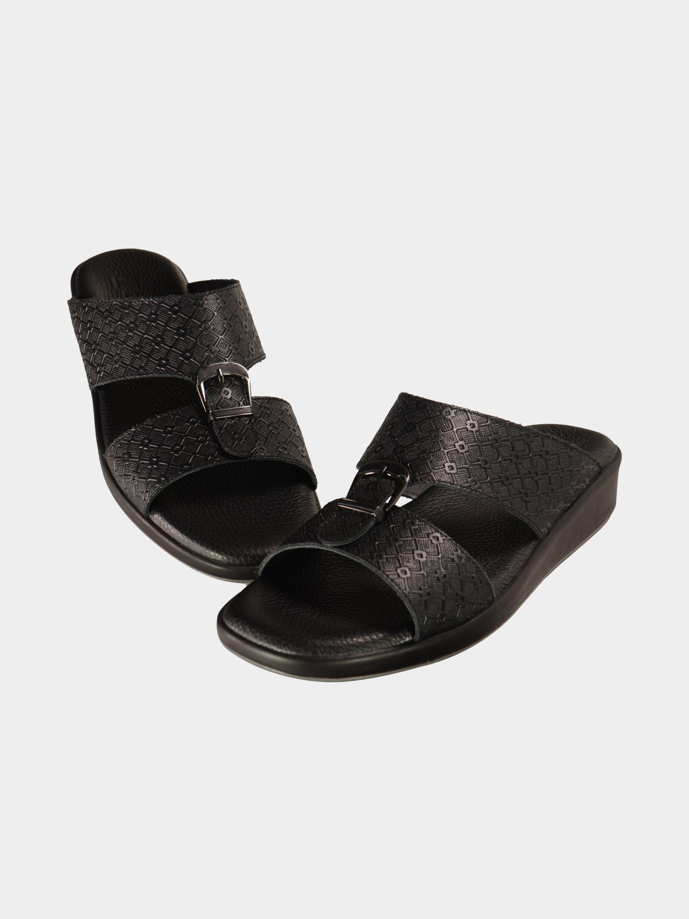 Barjeel Uno BGT-14 Men's Arabic Sandals #color_Black