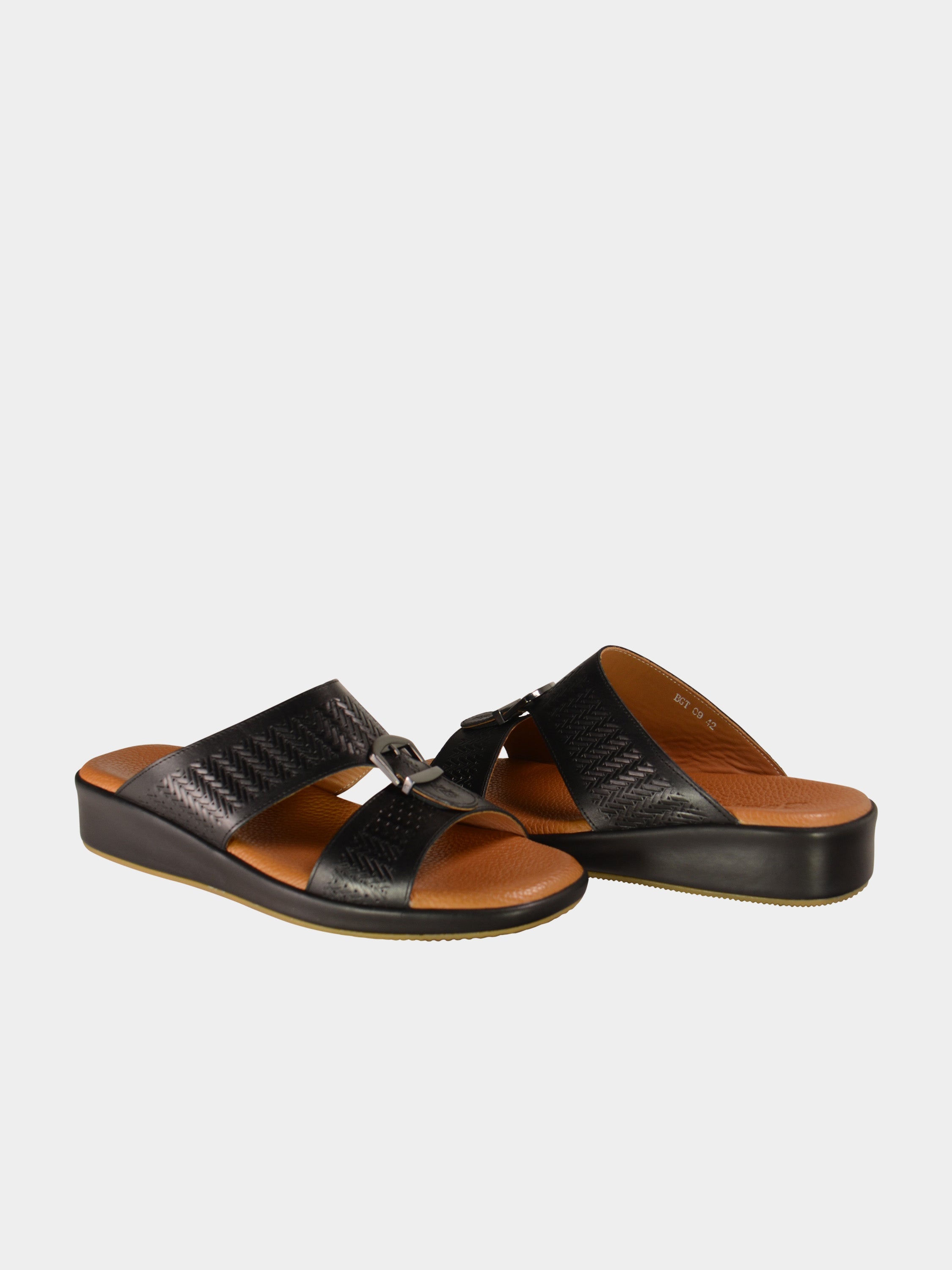 Barjeel Uno BGT-09 Men's Arabic Sandals #color_Black