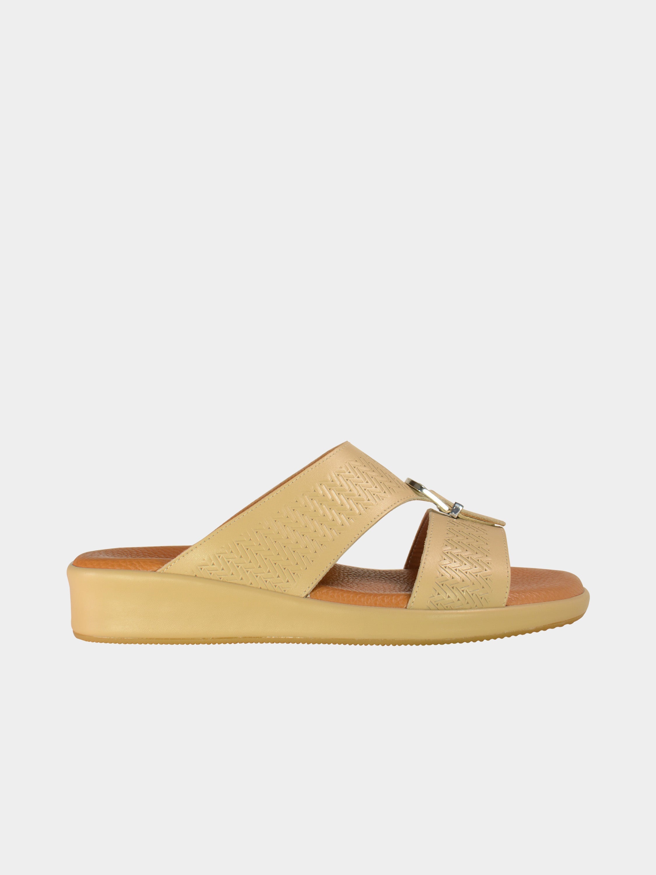 Barjeel Uno BGT-09 Men's Arabic Sandals #color_Beige